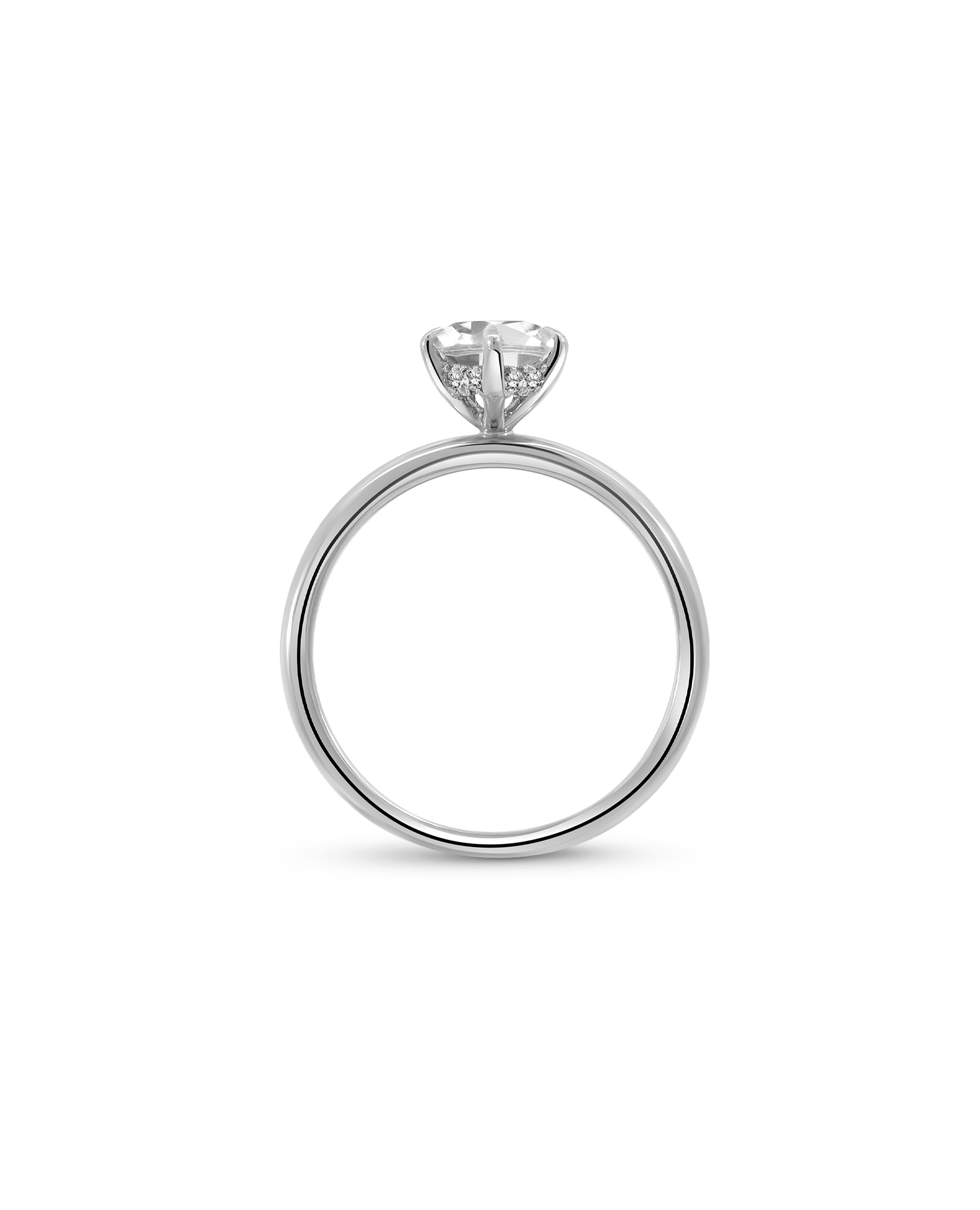Solitaire Engagement Ring 1.33 Carat TW Lab-grown Pear Shaped Diamond | 14kt White Gold