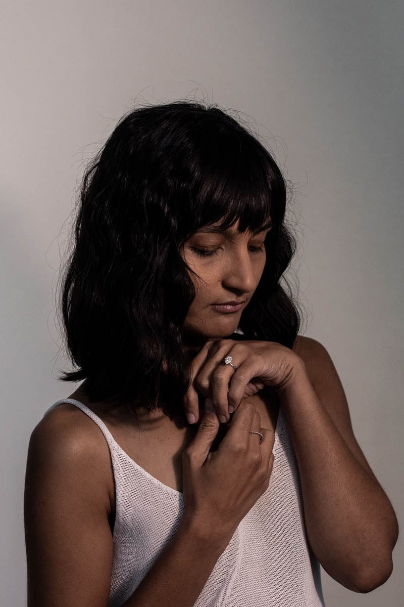 Solitaire Engagement Ring 1.33 Carat TW Lab-grown Pear Shaped Diamond | 14kt White Gold