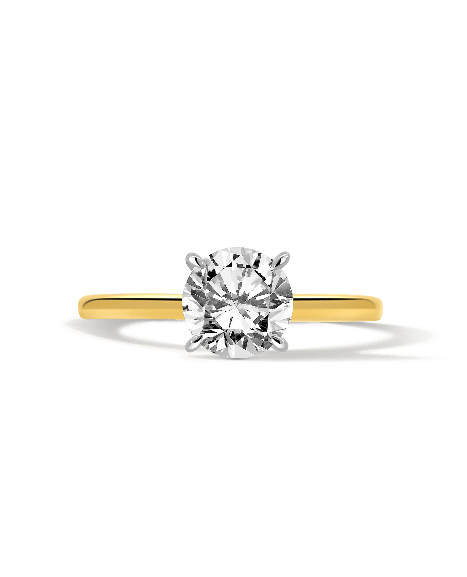 Solitaire Engagement Ring 1.33 Carat TW Lab-grown Round Brilliant Diamond | 14kt Yellow Gold