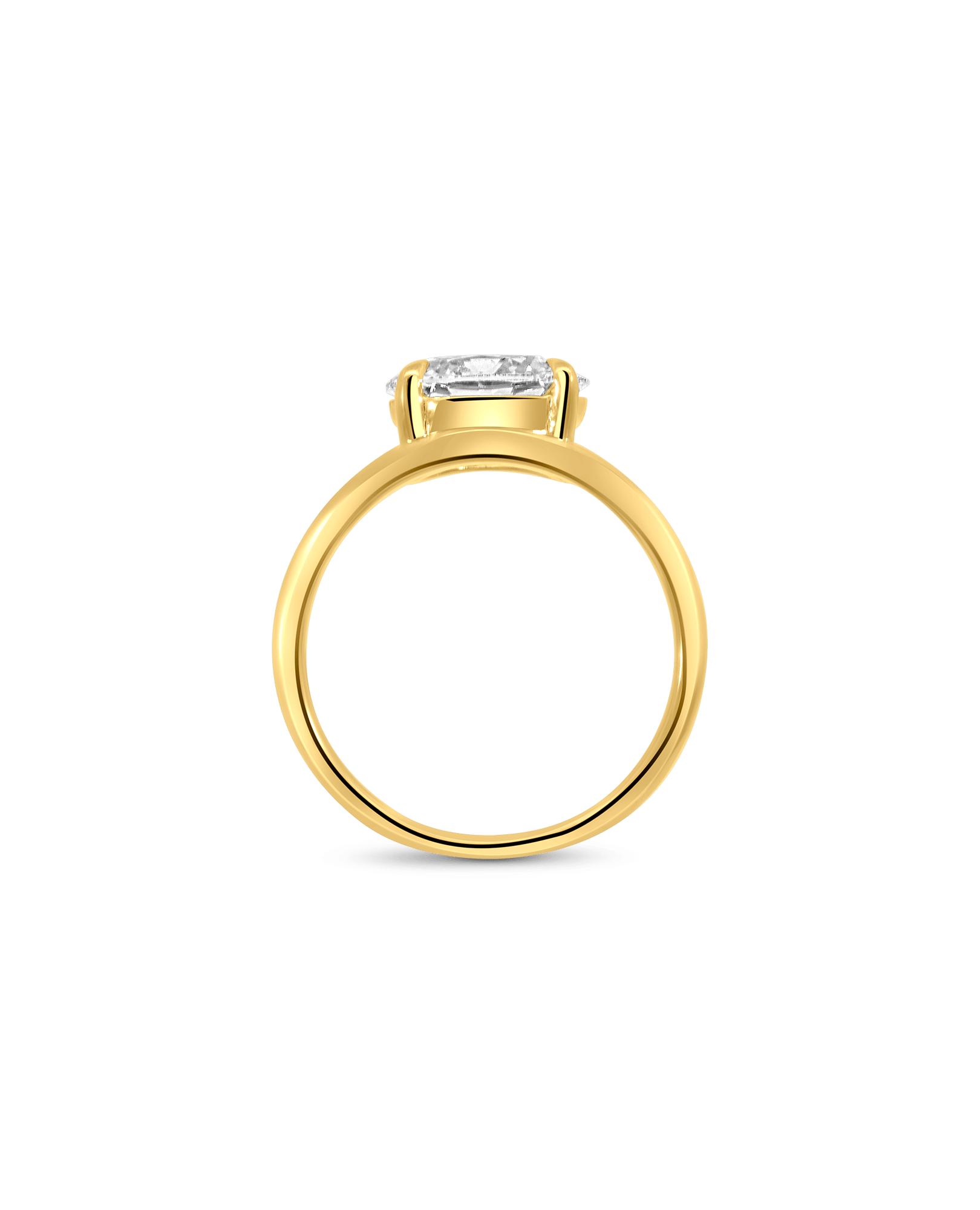 Solitaire Engagement Ring 2.00 Carat Lab-grown Oval Diamond | 14kt Yellow Gold