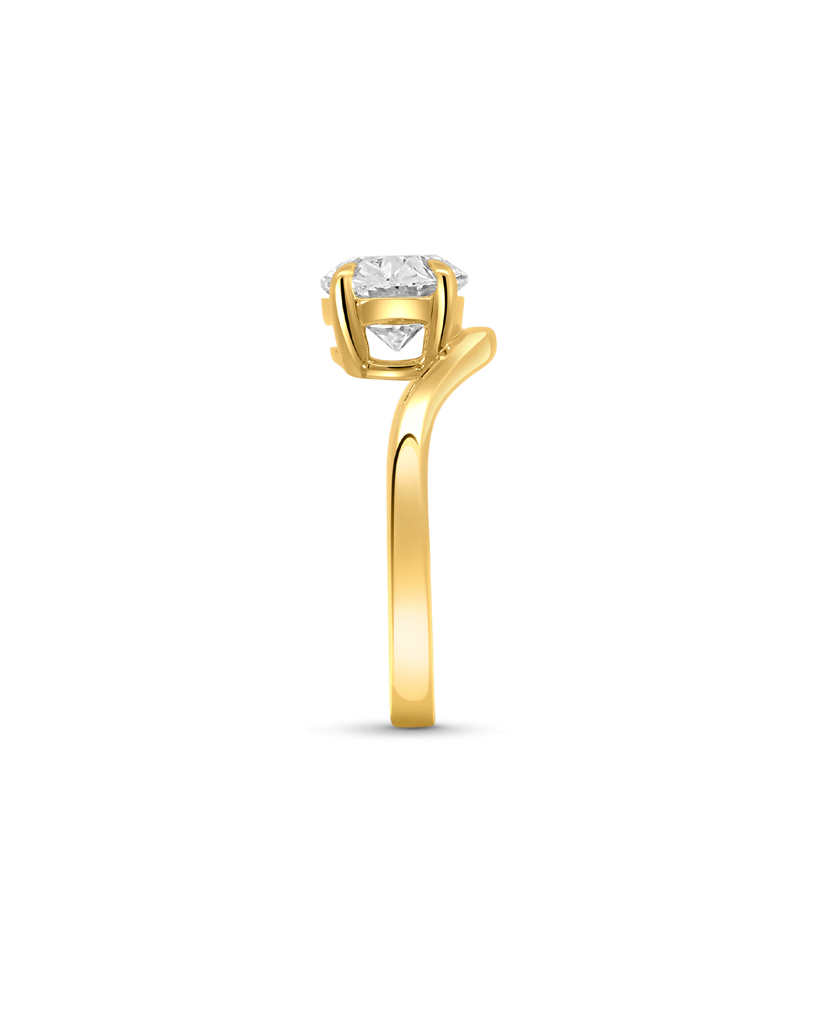 Solitaire Engagement Ring 2.00 Carat Lab-grown Oval Diamond | 14kt Yellow Gold