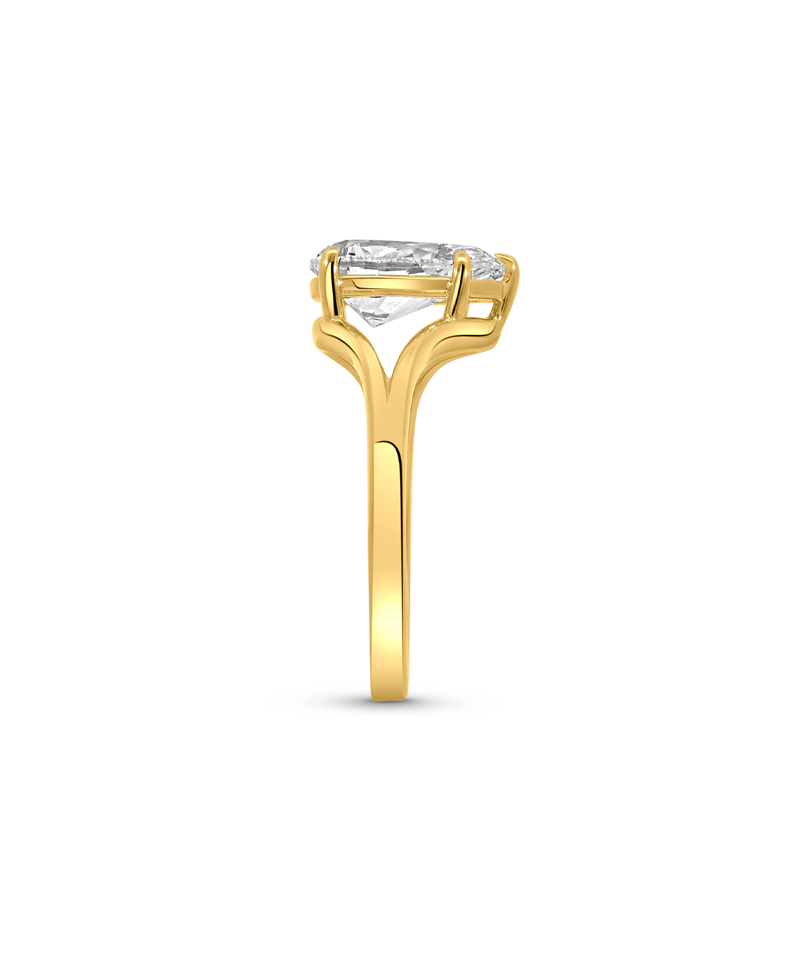 Solitaire Engagement Ring 2.00 Carat Lab-grown Pear Shaped Diamond | 14kt Yellow Gold