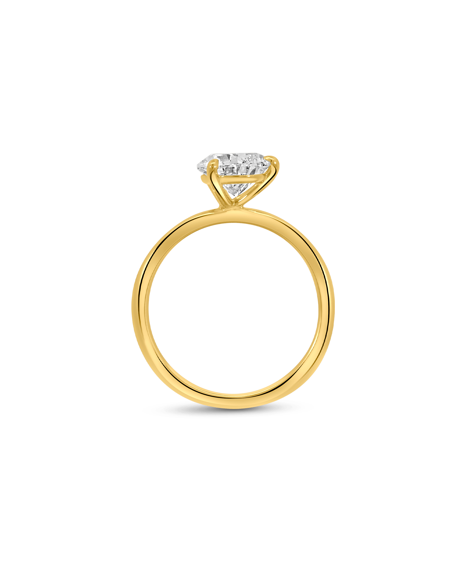 Solitaire Engagement Ring 2.03 Carat Lab-grown Pear Shape Diamond | 14kt Yellow Gold