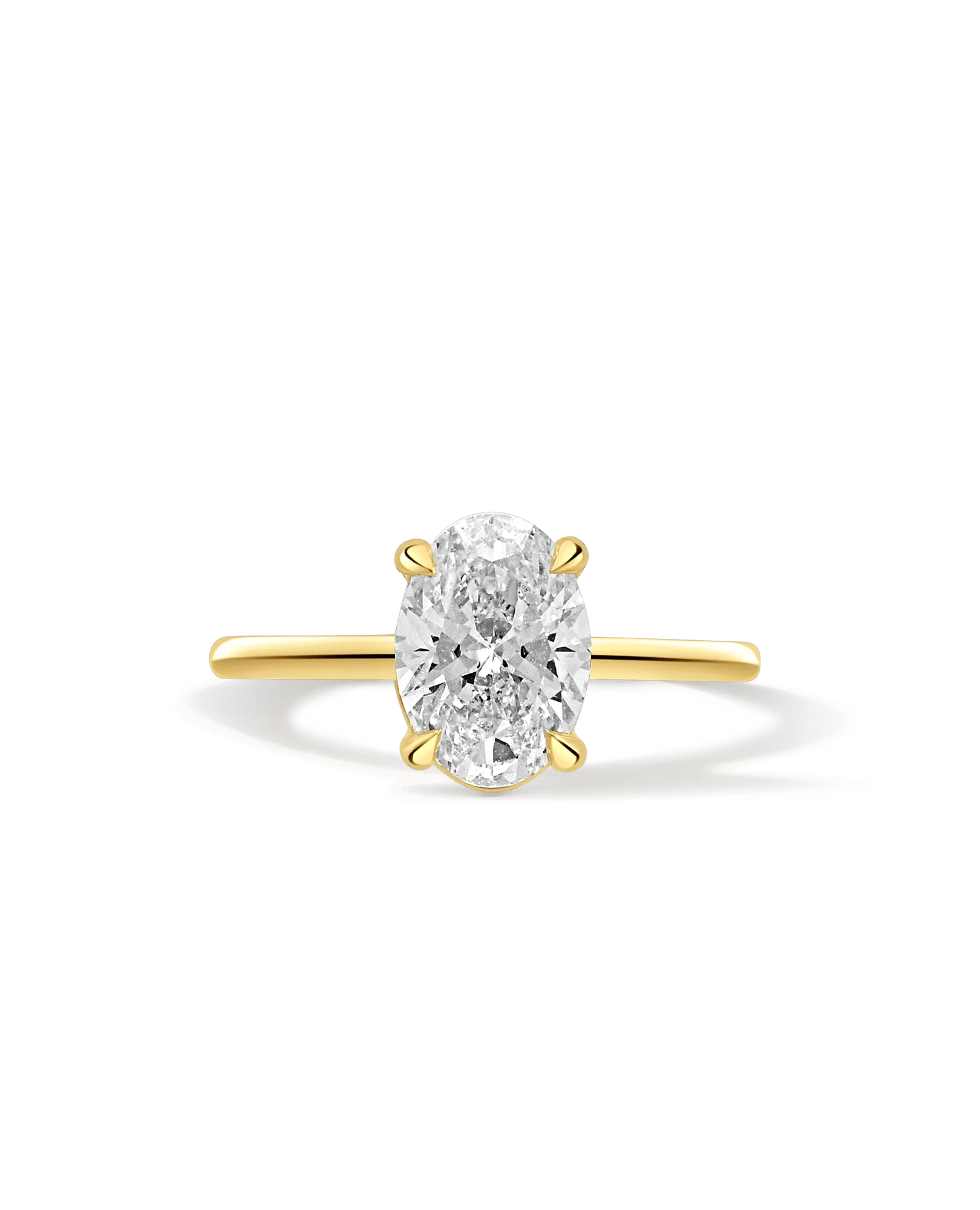 Solitaire Engagement Ring 2.05 Carat Lab-grown Oval Diamond | 14kt Yellow Gold