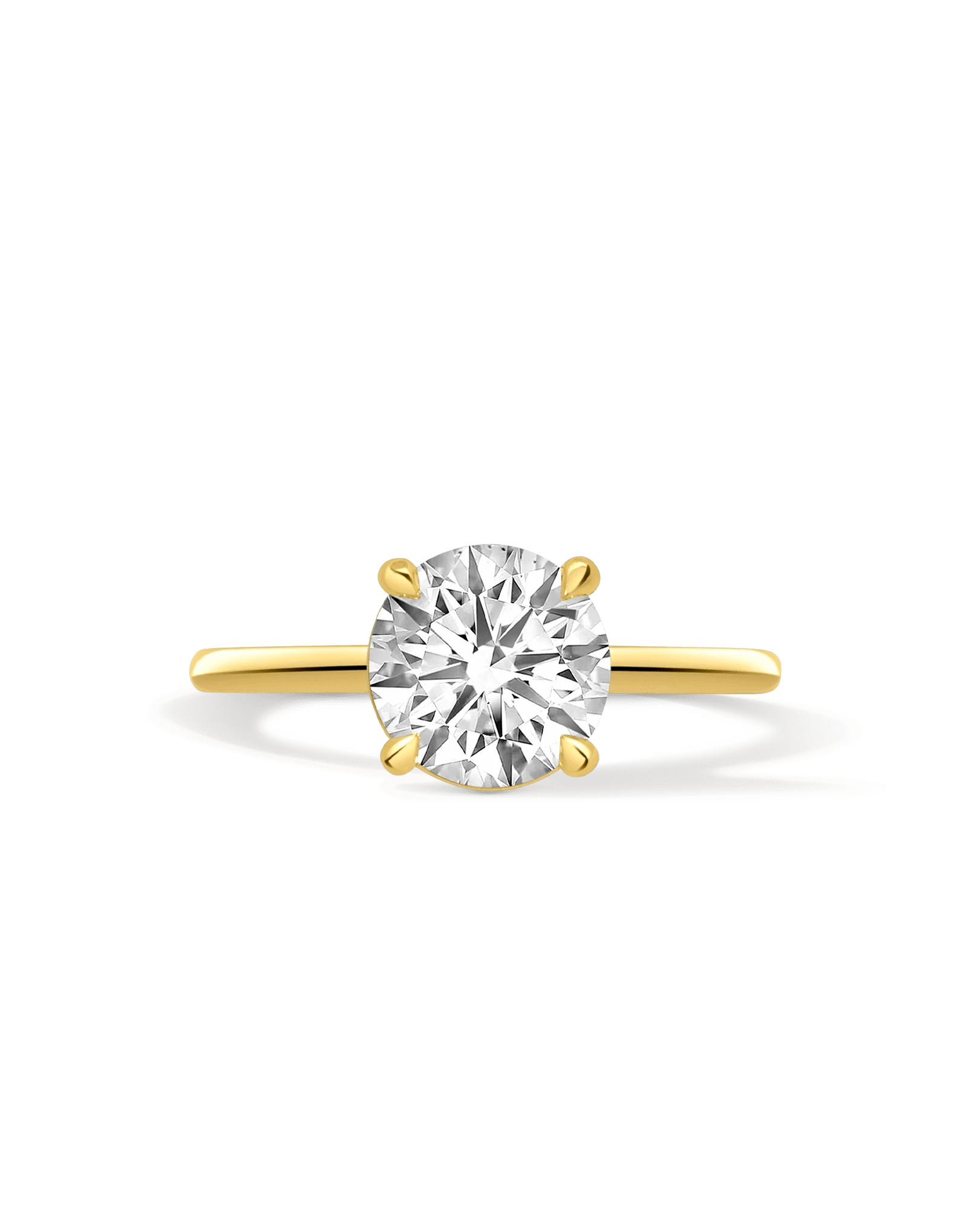 Solitaire Engagement Ring 2.06 Carat Lab-grown Round Brilliant Diamond | 14kt Yellow Gold