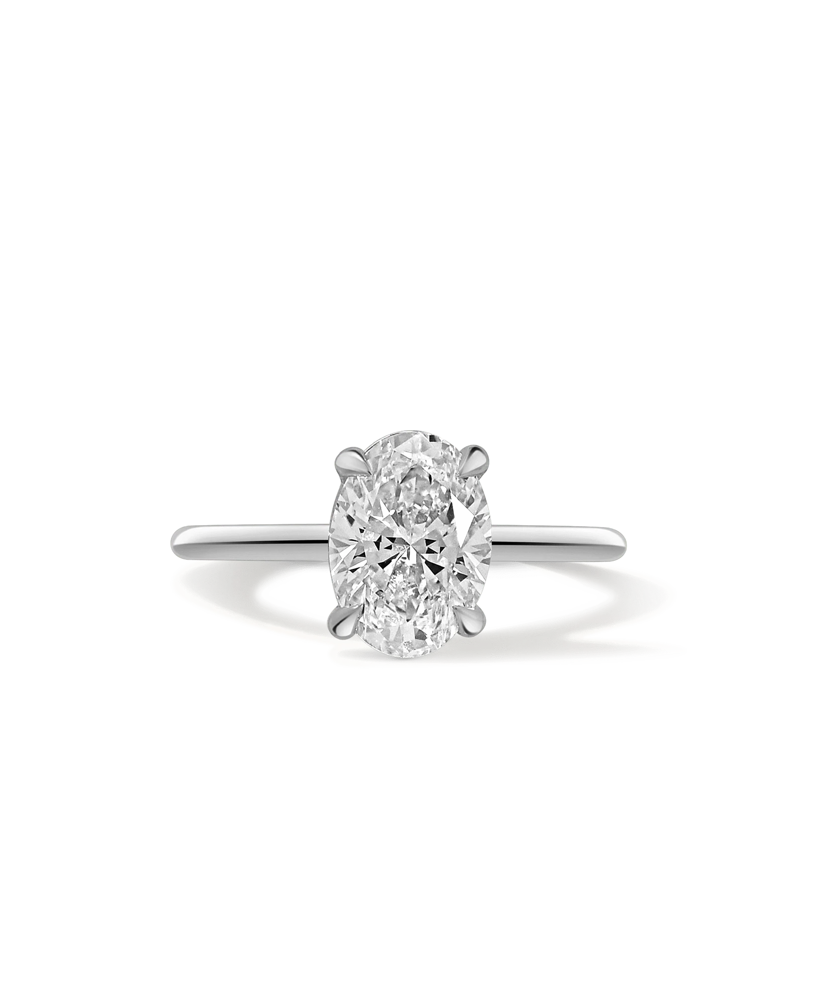 Solitaire Engagement Ring 2.06 Carat TW Lab-grown Oval Diamond | 14kt White Gold