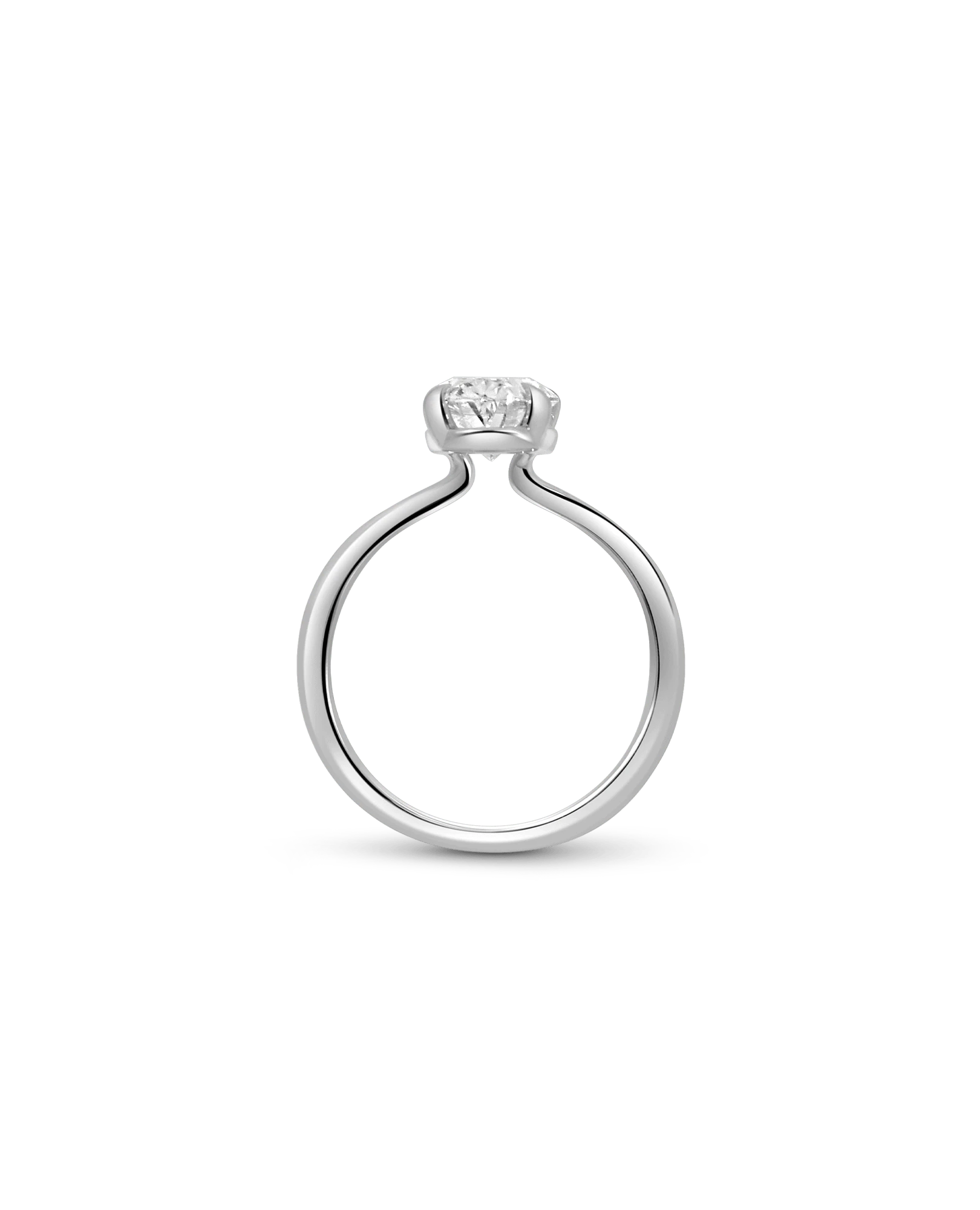 Solitaire Engagement Ring 2.06 Carat TW Lab-grown Oval Diamond | 14kt White Gold
