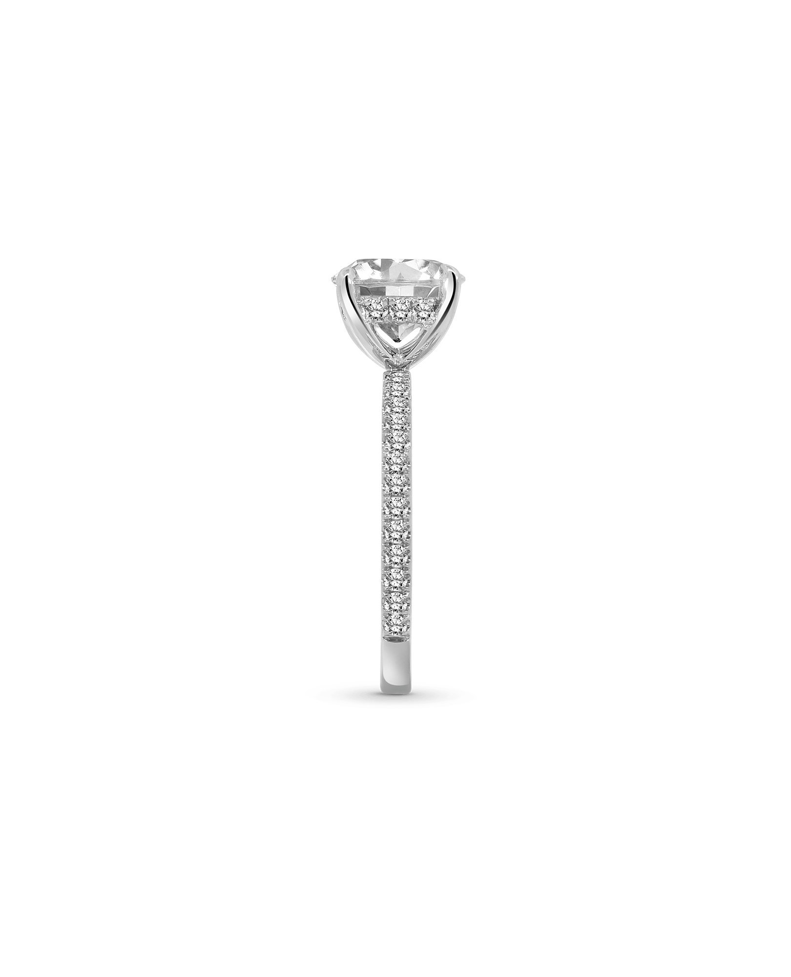 Solitaire Engagement Ring 2.45 Carat TW Lab-grown Round Brilliant Diamond | 14kt White Gold