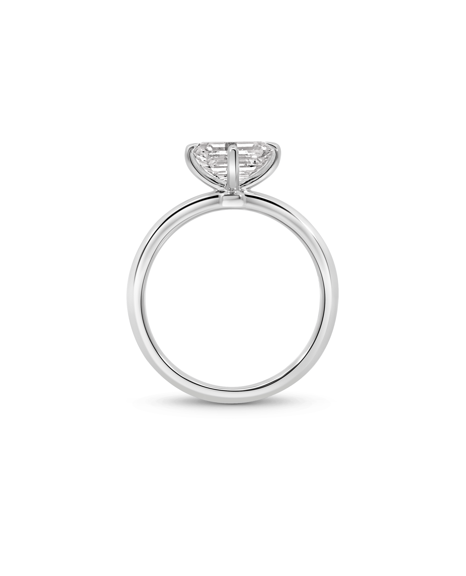 Solitaire Engagement Ring 2.46 Carat TW Lab-grown Elongated Radiant Diamond | 14kt White Gold