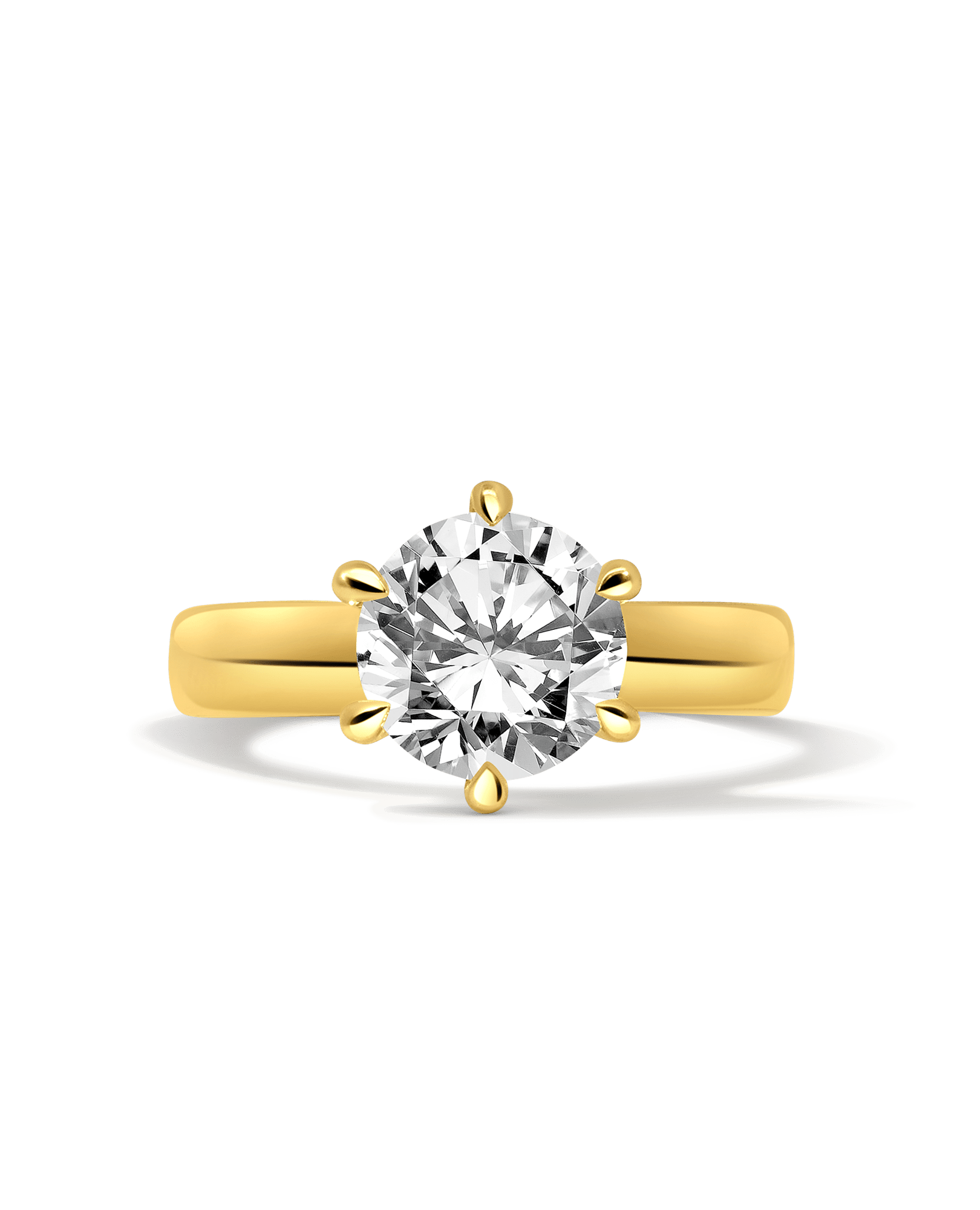 Solitaire Engagement Ring 2.50 Carat Lab-grown Round Brilliant Diamond | 14kt Yellow Gold
