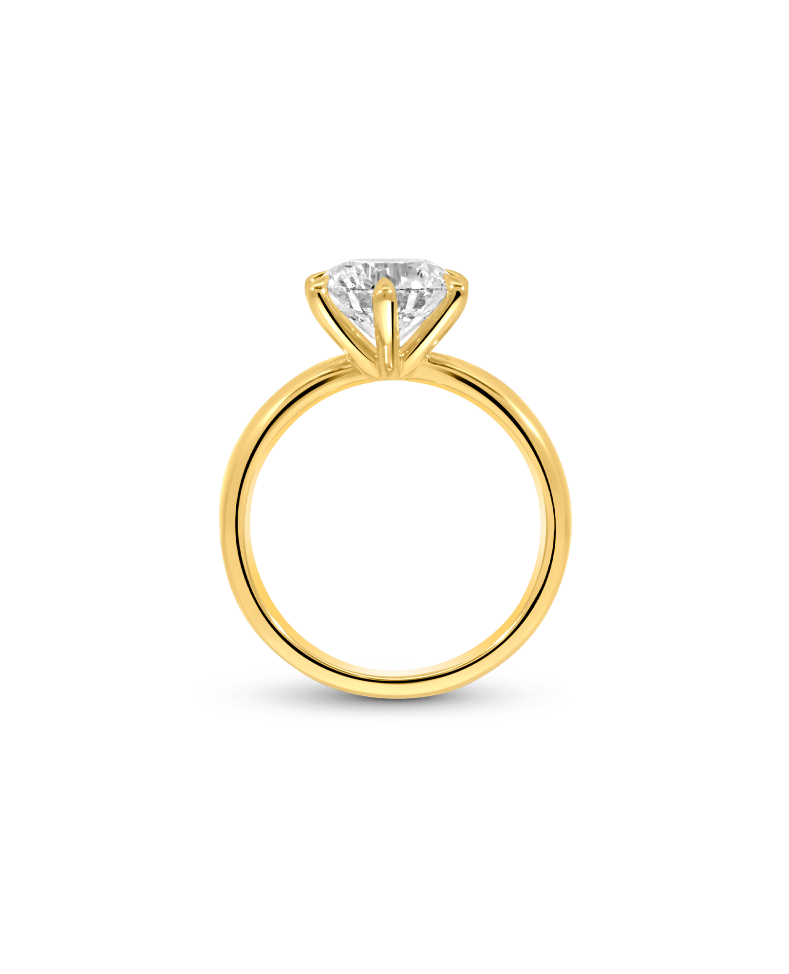 Solitaire Engagement Ring 2.50 Carat Lab-grown Round Brilliant Diamond | 14kt Yellow Gold