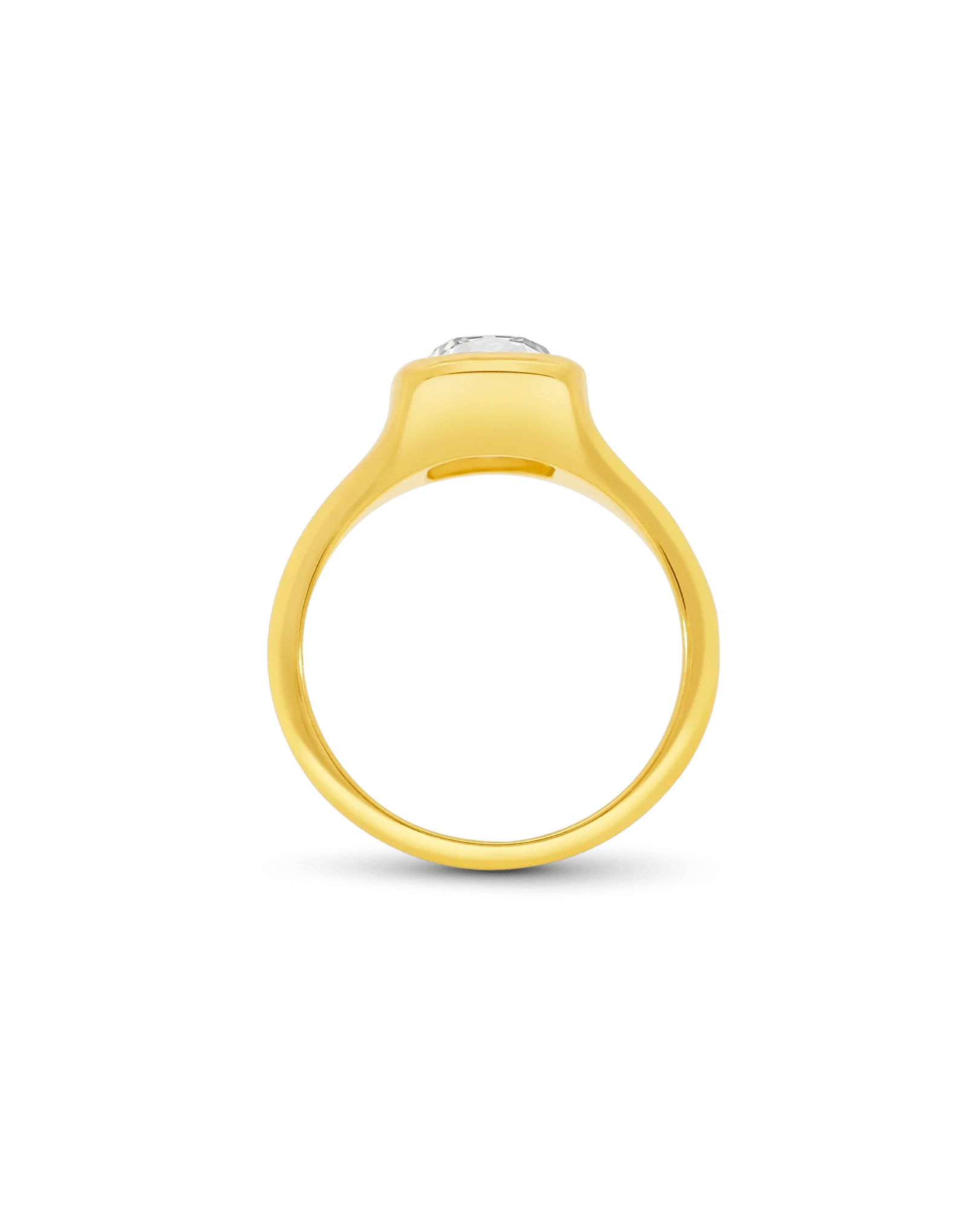 Solitaire Engagement Ring 3.00 Carat Lab-grown Old Mine Elongated Cushion Cut Diamond | 14kt Yellow Gold