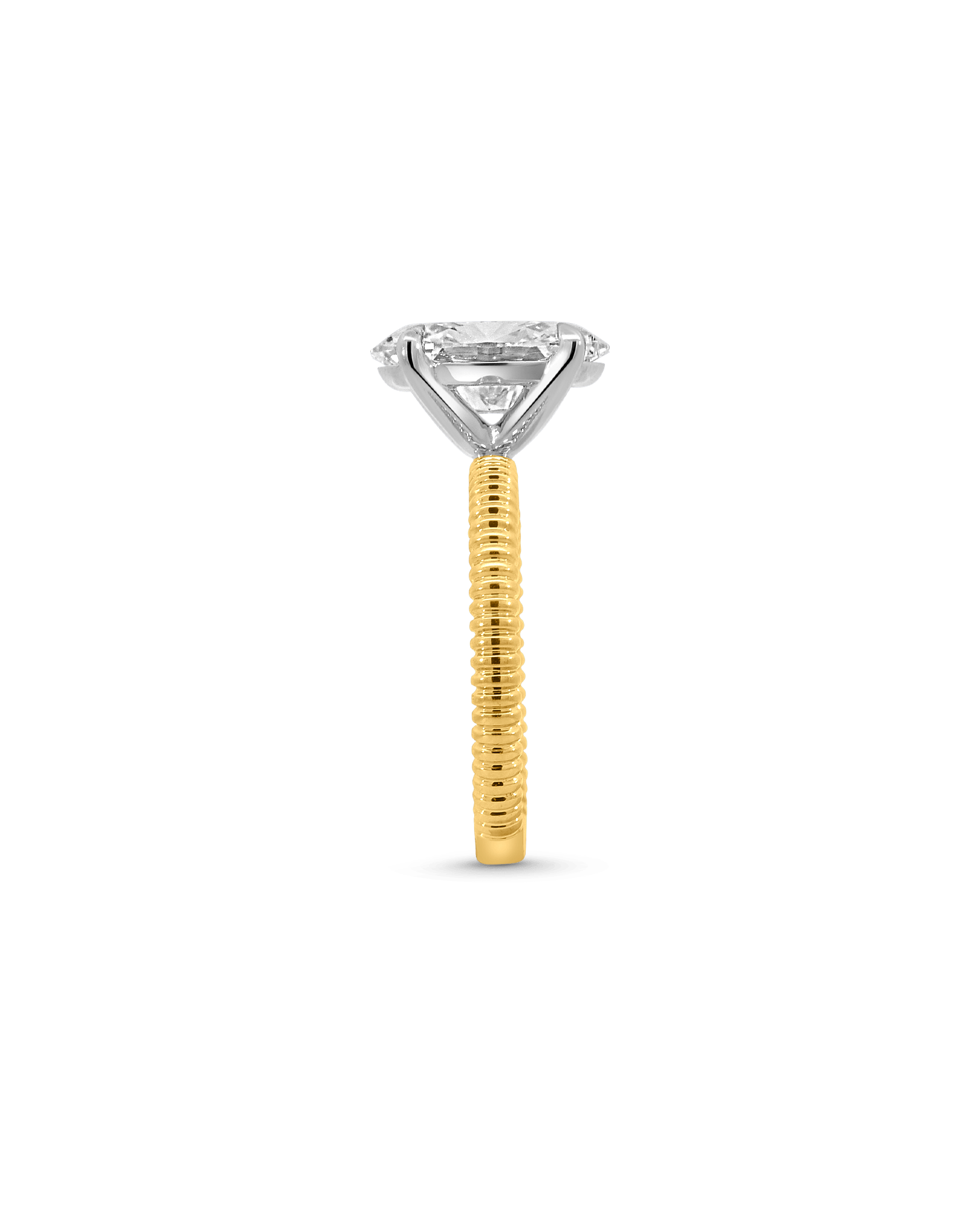 Solitaire Engagement Ring 3.00 Carat Lab-grown Oval Diamond | 14kt Yellow Gold