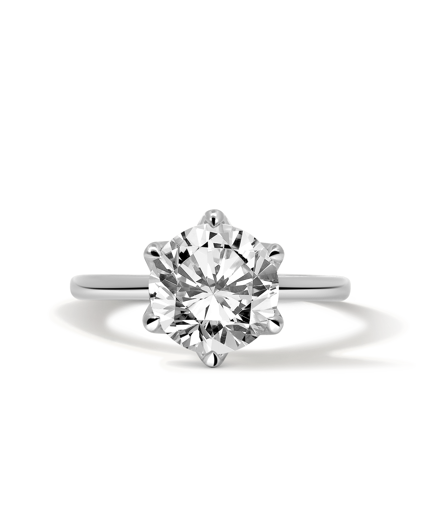 Solitaire Engagement Ring 3.00 Carat Lab-grown Round Brilliant Diamond | 14kt White Gold