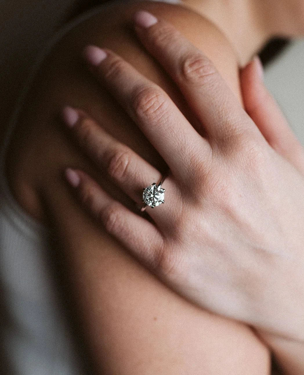 Solitaire Engagement Ring 3.00 Carat Lab-grown Round Brilliant Diamond | 14kt White Gold