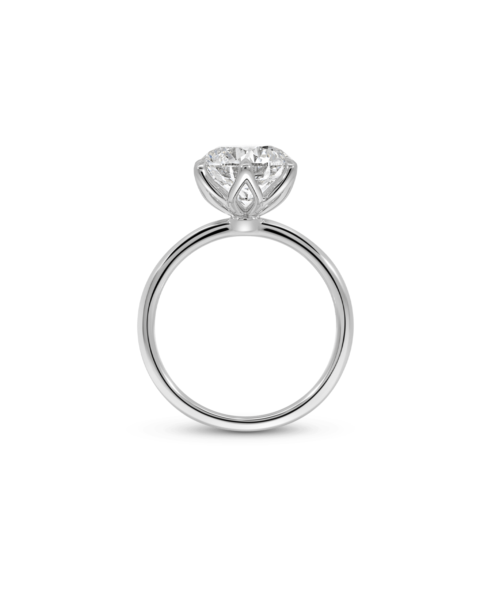 Solitaire Engagement Ring 3.00 Carat Lab-grown Round Brilliant Diamond | 14kt White Gold