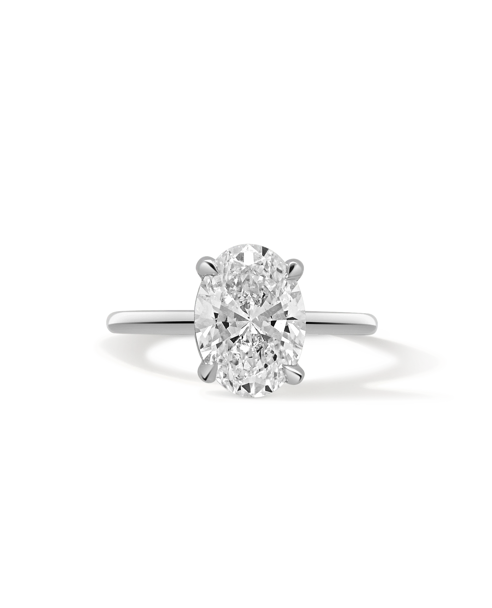 Solitaire Engagement Ring 3.02 Carat TW Lab-grown Oval Diamond | 14kt White Gold