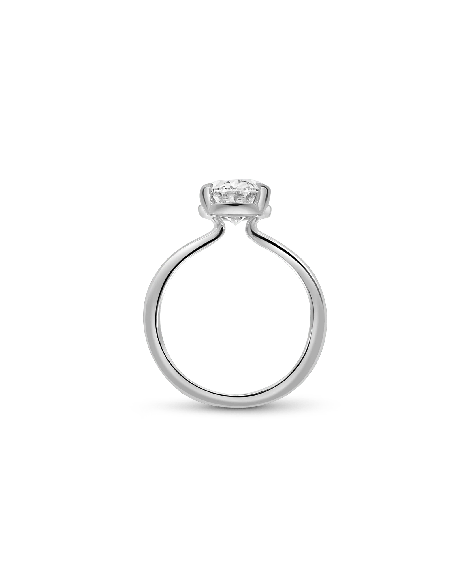 Solitaire Engagement Ring 3.02 Carat TW Lab-grown Oval Diamond | 14kt White Gold