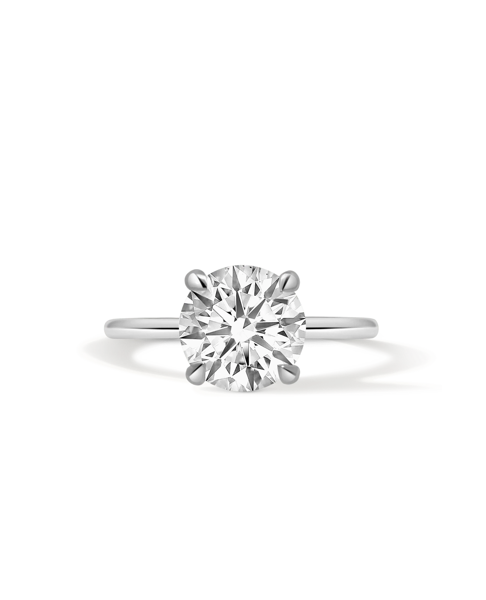 Solitaire Engagement Ring 3.03 Carat Lab-grown Round Brilliant Diamond | 14kt White Gold