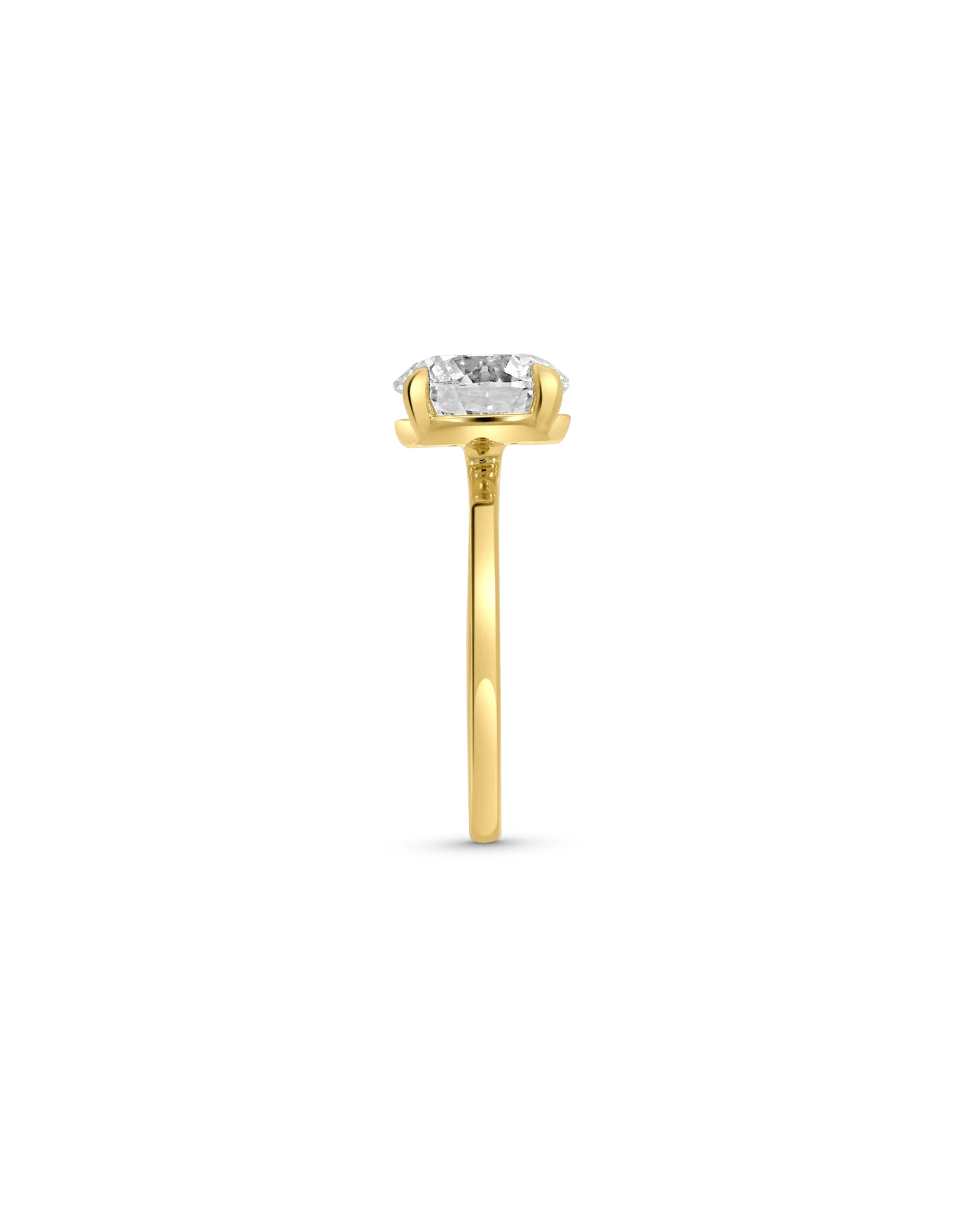 Solitaire Engagement Ring 3.09 Carat Lab-grown Round Brilliant Diamond | 14kt Yellow Gold