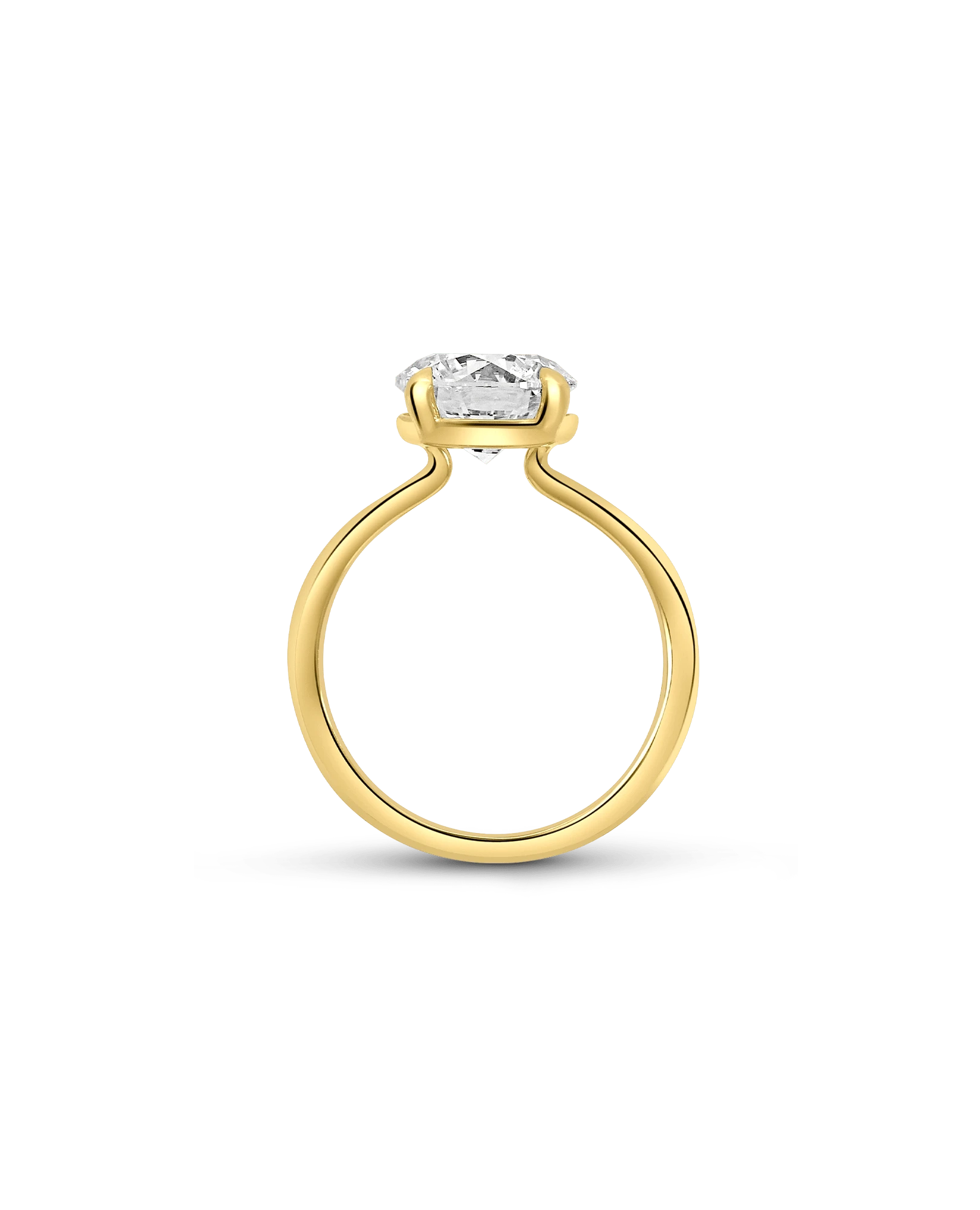 Solitaire Engagement Ring 3.09 Carat Lab-grown Round Brilliant Diamond | 14kt Yellow Gold