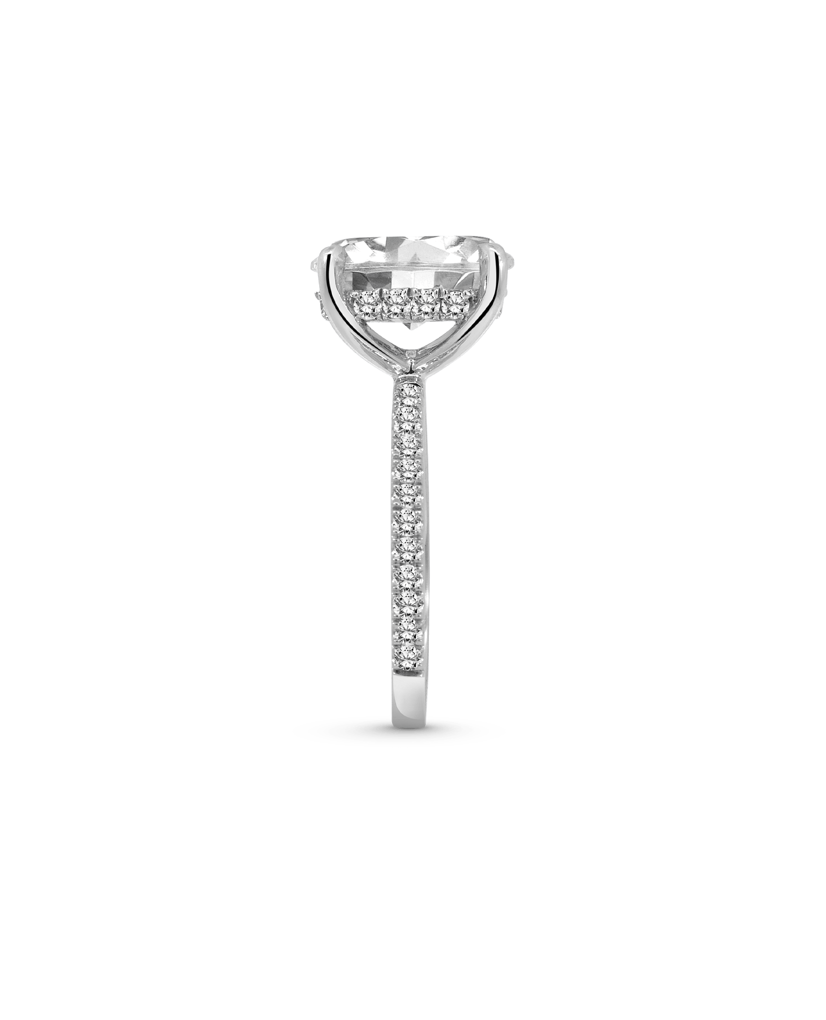 Solitaire Engagement Ring 3.60 Carat TW Lab-grown Oval Diamond | 14kt White Gold