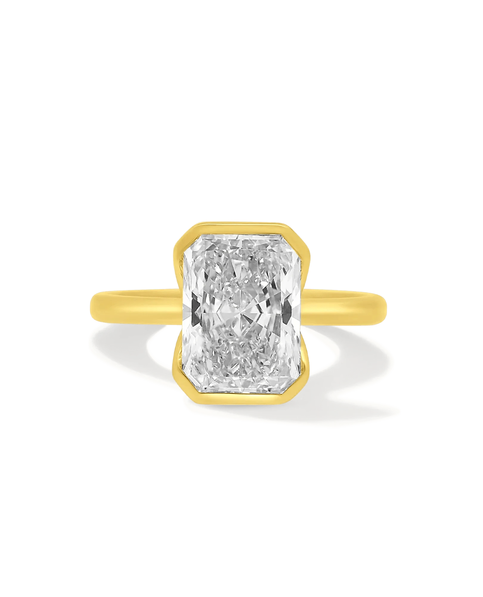 Solitaire Engagement Ring 4.00 Carat Lab-grown Elongated Cushion Diamond | 14KT Yellow Gold
