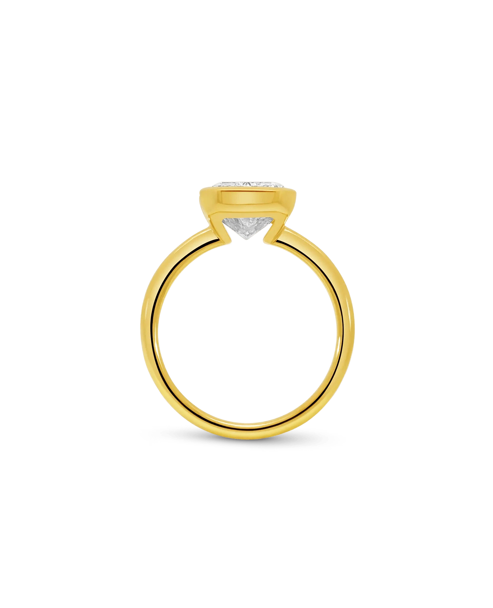 Solitaire Engagement Ring 4.00 Carat Lab-grown Elongated Cushion Diamond | 14KT Yellow Gold