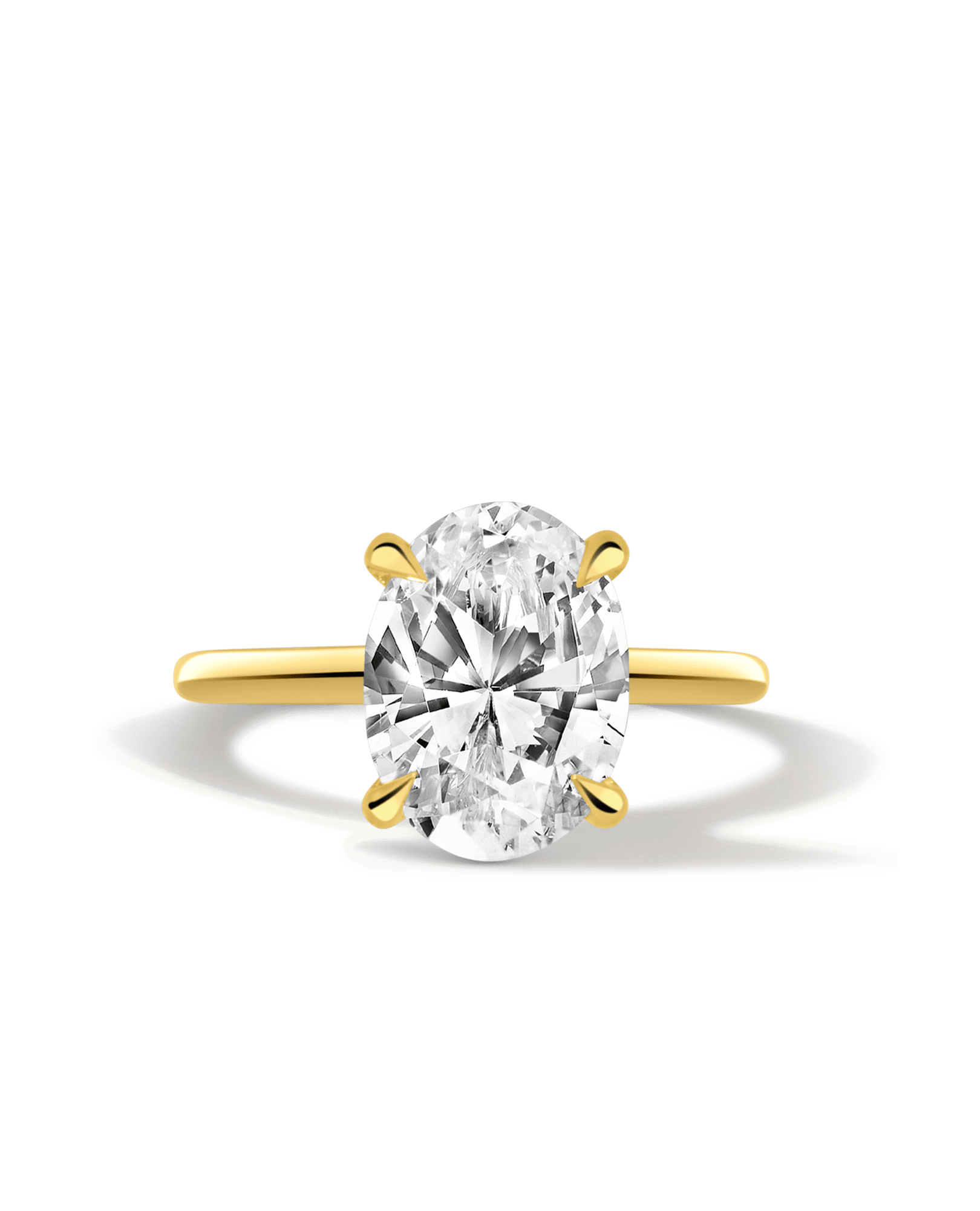Solitaire Engagement Ring 4.01 Carat Lab-grown Oval Diamond | 14kt Yellow Gold