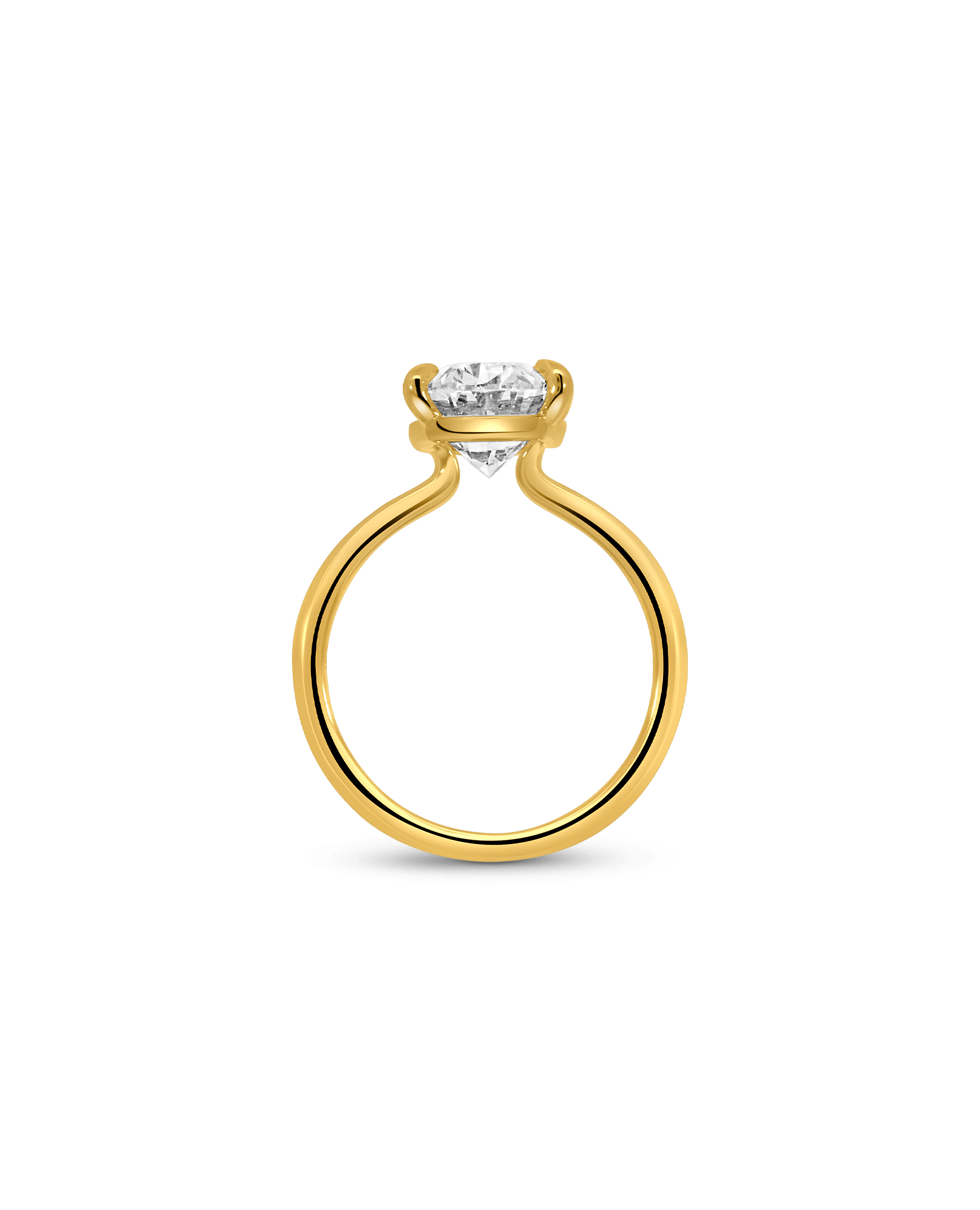 Solitaire Engagement Ring 4.01 Carat Lab-grown Oval Diamond | 14kt Yellow Gold