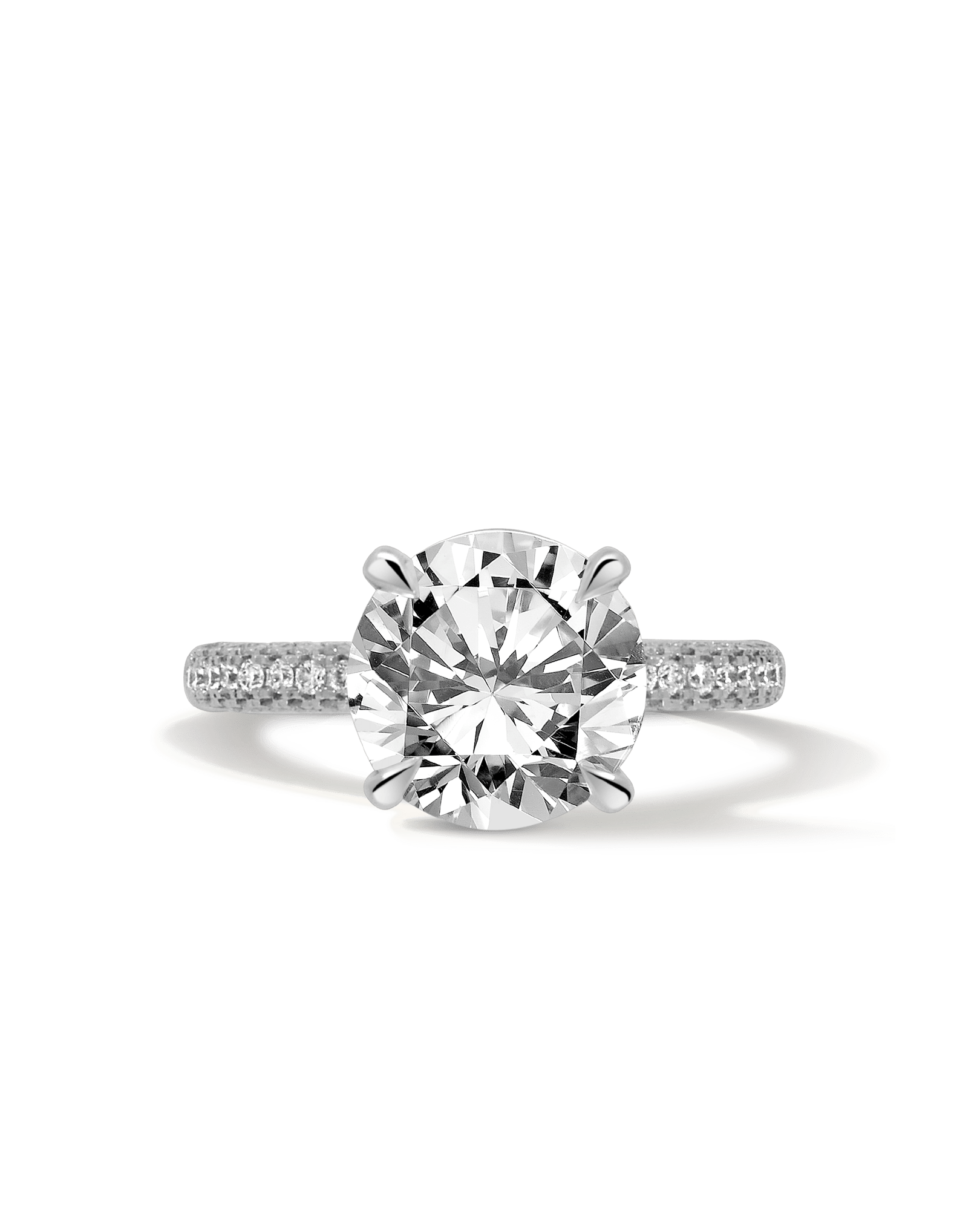 Solitaire Engagement Ring 4.68 Carat TW Lab-grown Round Brilliant Diamond | 14kt White Gold