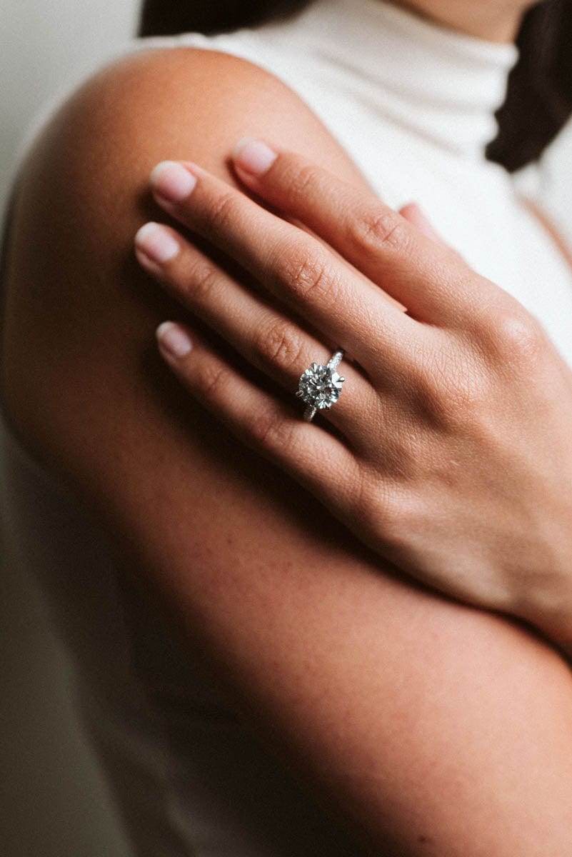 Solitaire Engagement Ring 4.68 Carat TW Lab-grown Round Brilliant Diamond | 14kt White Gold