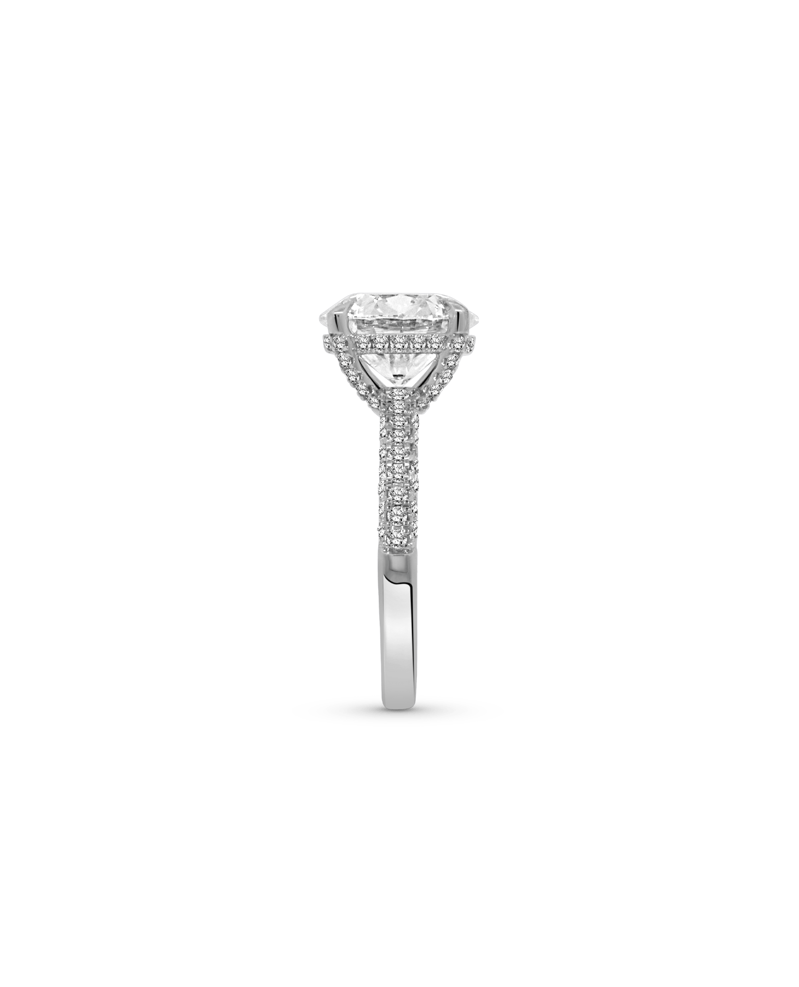 Solitaire Engagement Ring 4.68 Carat TW Lab-grown Round Brilliant Diamond | 14kt White Gold