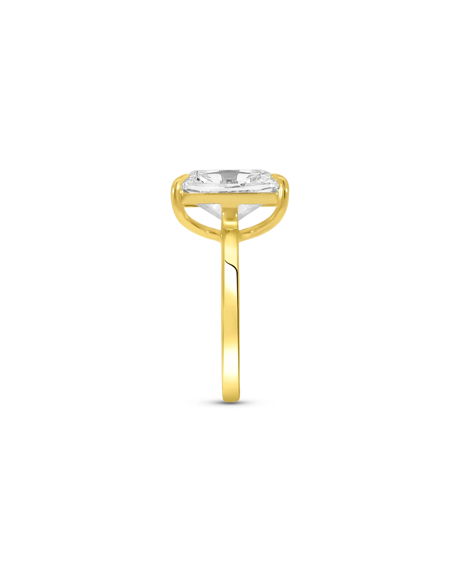 Solitaire Engagement Ring 5.00 Carat Lab-grown Old Mine Elongated Cushion Cut Diamond | 14kt Yellow Gold