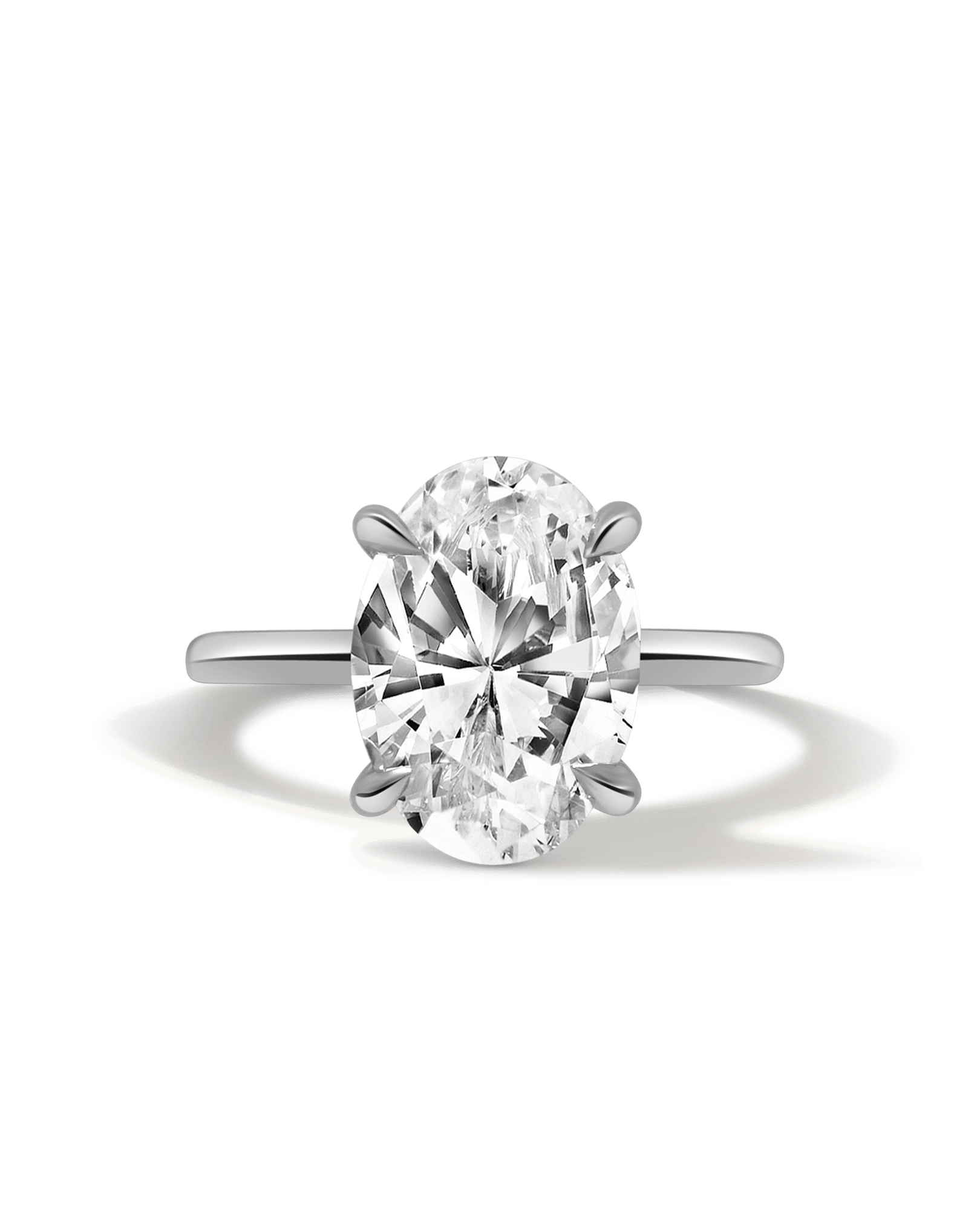 Solitaire Engagement Ring 5.05 Carat Lab-grown Oval Diamond | 14kt White Gold