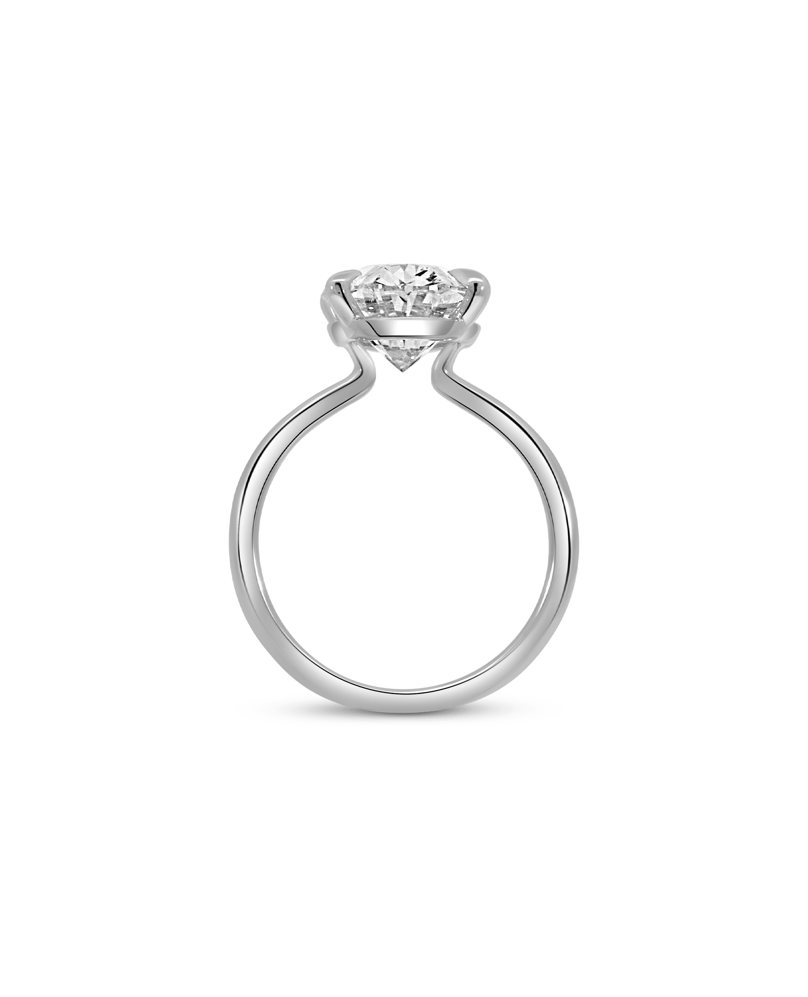 Solitaire Engagement Ring 5.05 Carat Lab-grown Oval Diamond | 14kt White Gold