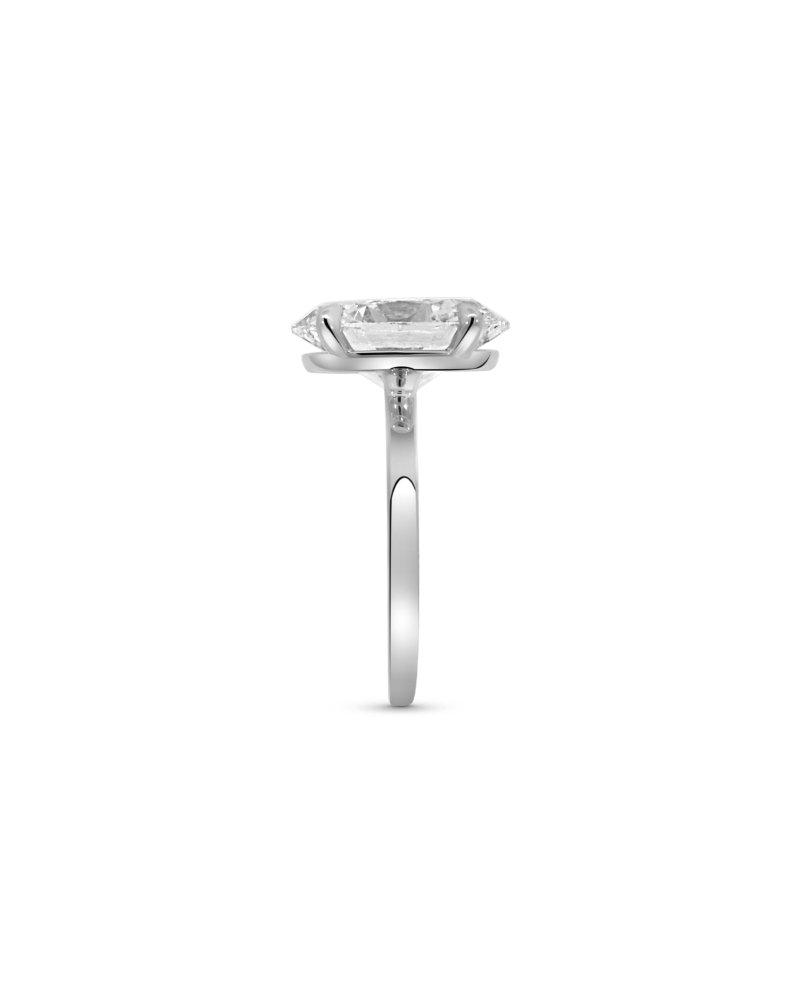 Solitaire Engagement Ring 5.05 Carat Lab-grown Oval Diamond | 14kt White Gold