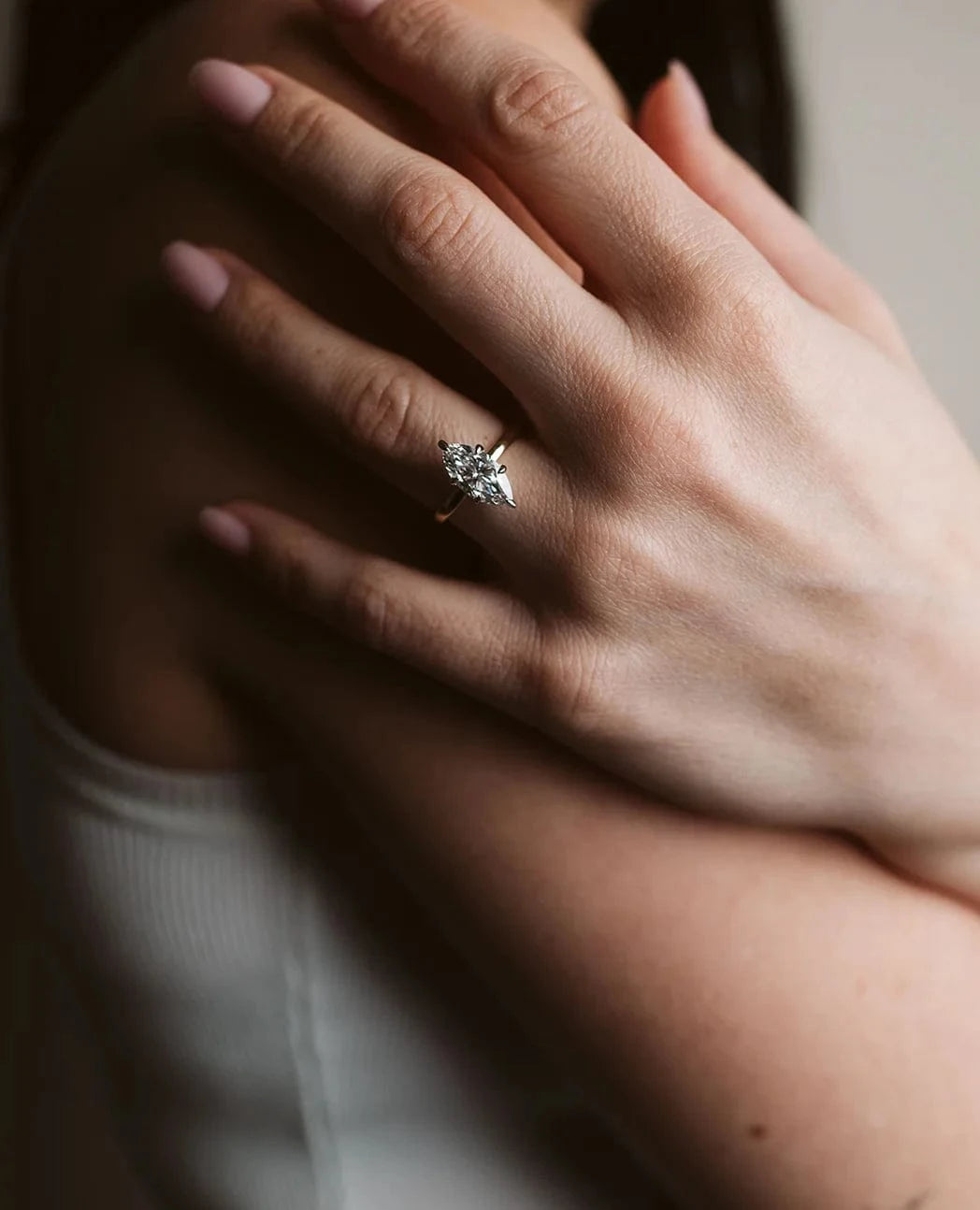 Solitaire Engagement Ring with 2.00 Carat Lab-Grown Marquise Diamond | 14kt Yellow Gold