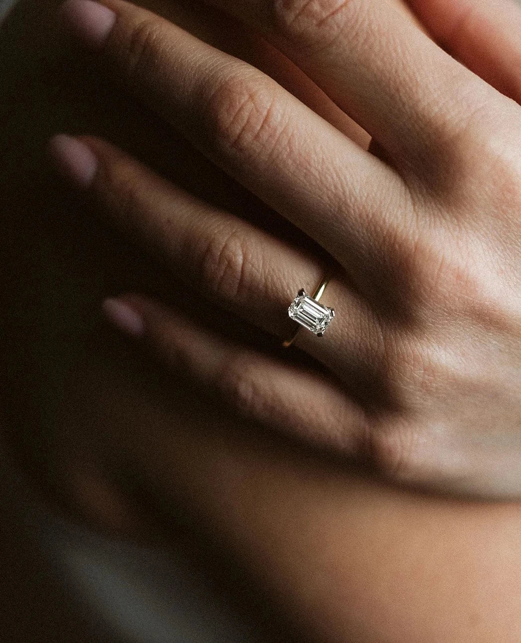 Solitaire GIA Certified Engagement Ring 1.63 Carat TW Emerald Cut Diamond | 18kt Yellow Gold & Platinum