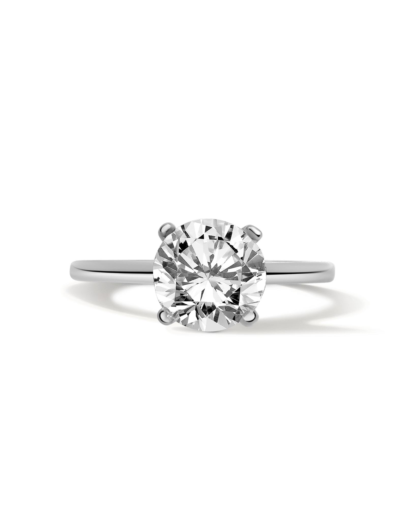 Solitaire GIA Certified Engagement Ring 2.15 Carat TW Round Diamond | 18kt White Gold & Platinum