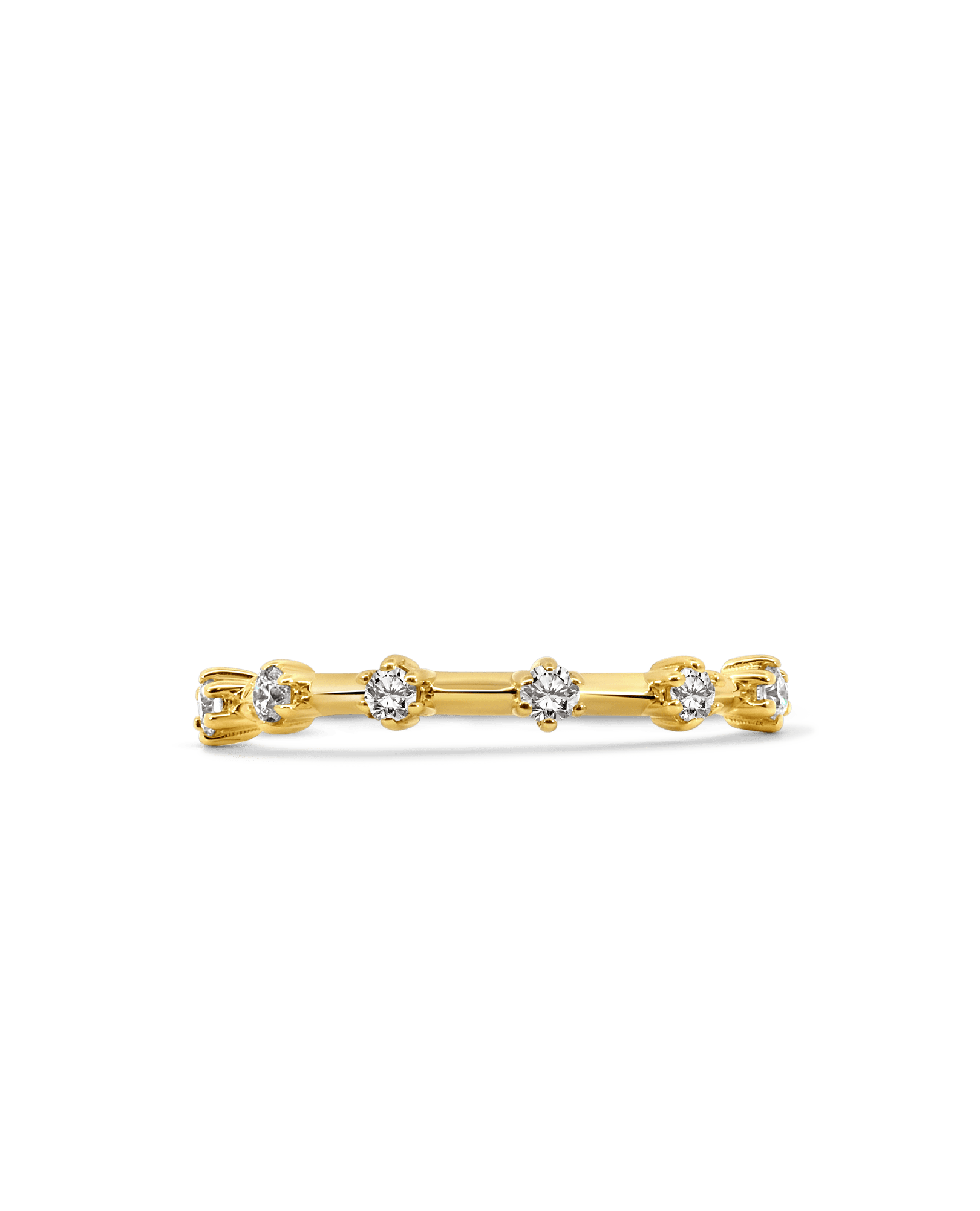 Station Ring .18 Carat TW Diamond | 10kt Yellow Gold