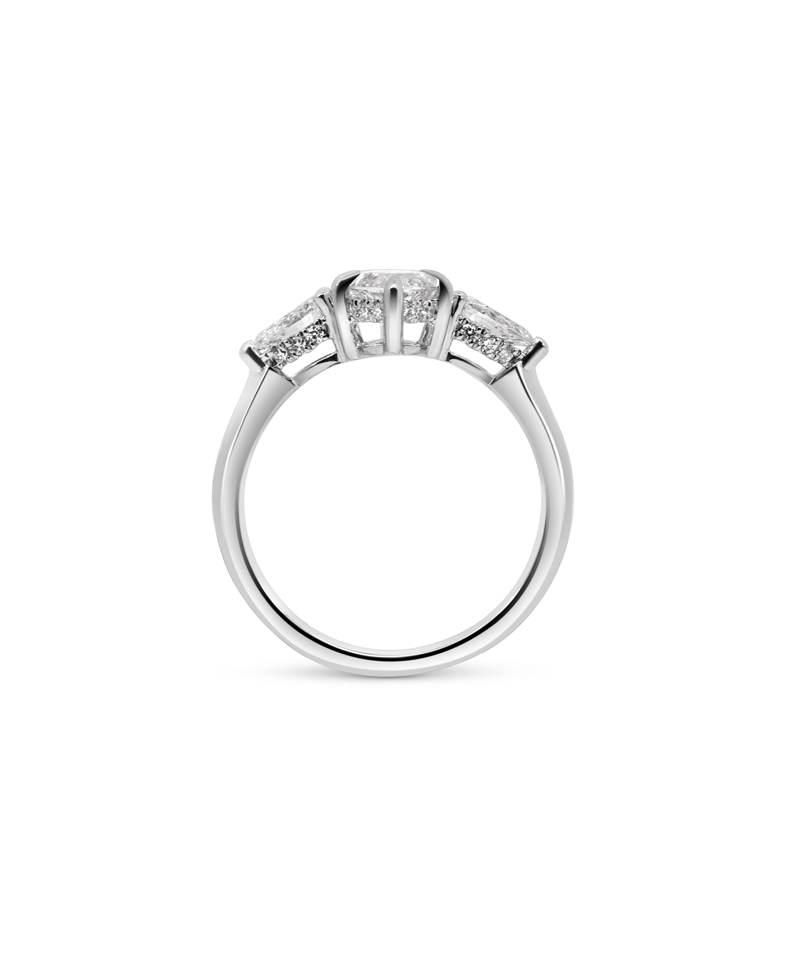 Three Stone Engagement Ring 2.22 Carat TW Lab-grown Marquise Diamond | 14kt White Gold