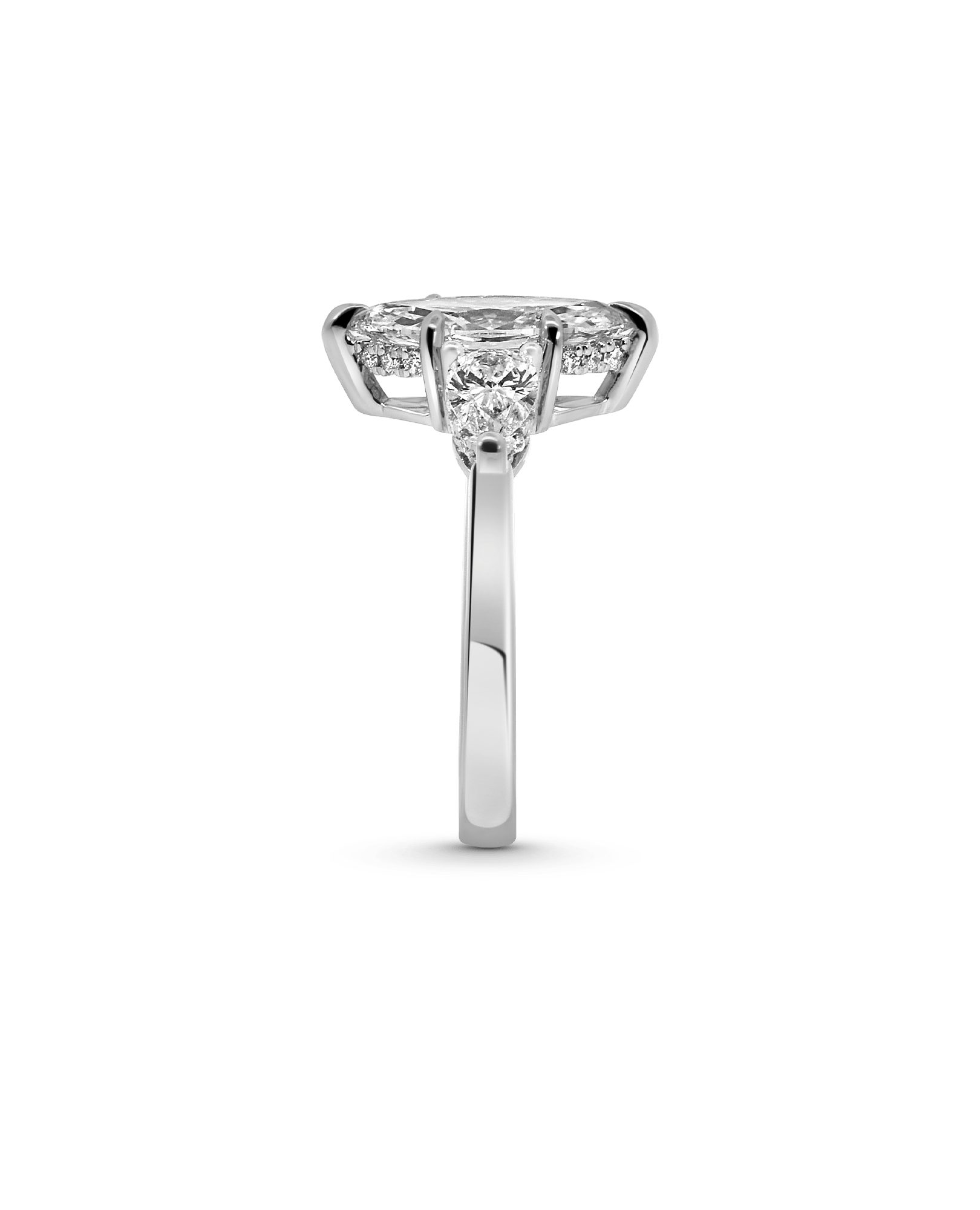 Three Stone Engagement Ring 2.22 Carat TW Lab-grown Marquise Diamond | 14kt White Gold