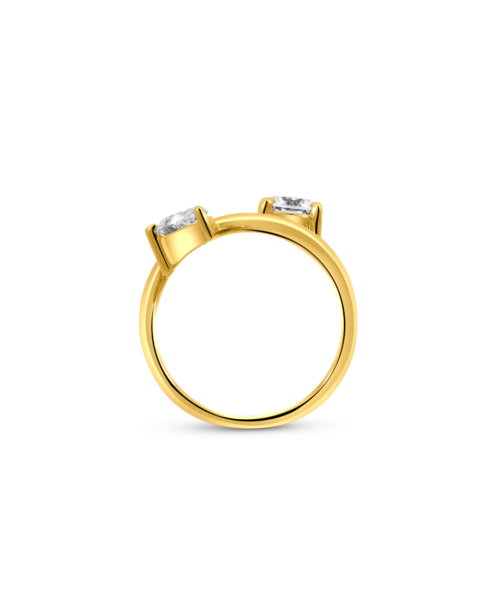 Toi et Moi Engagement Ring 1.53 Carat TW Lab-grown Round Brilliant & Pear Shaped Diamond | 14kt Yellow Gold