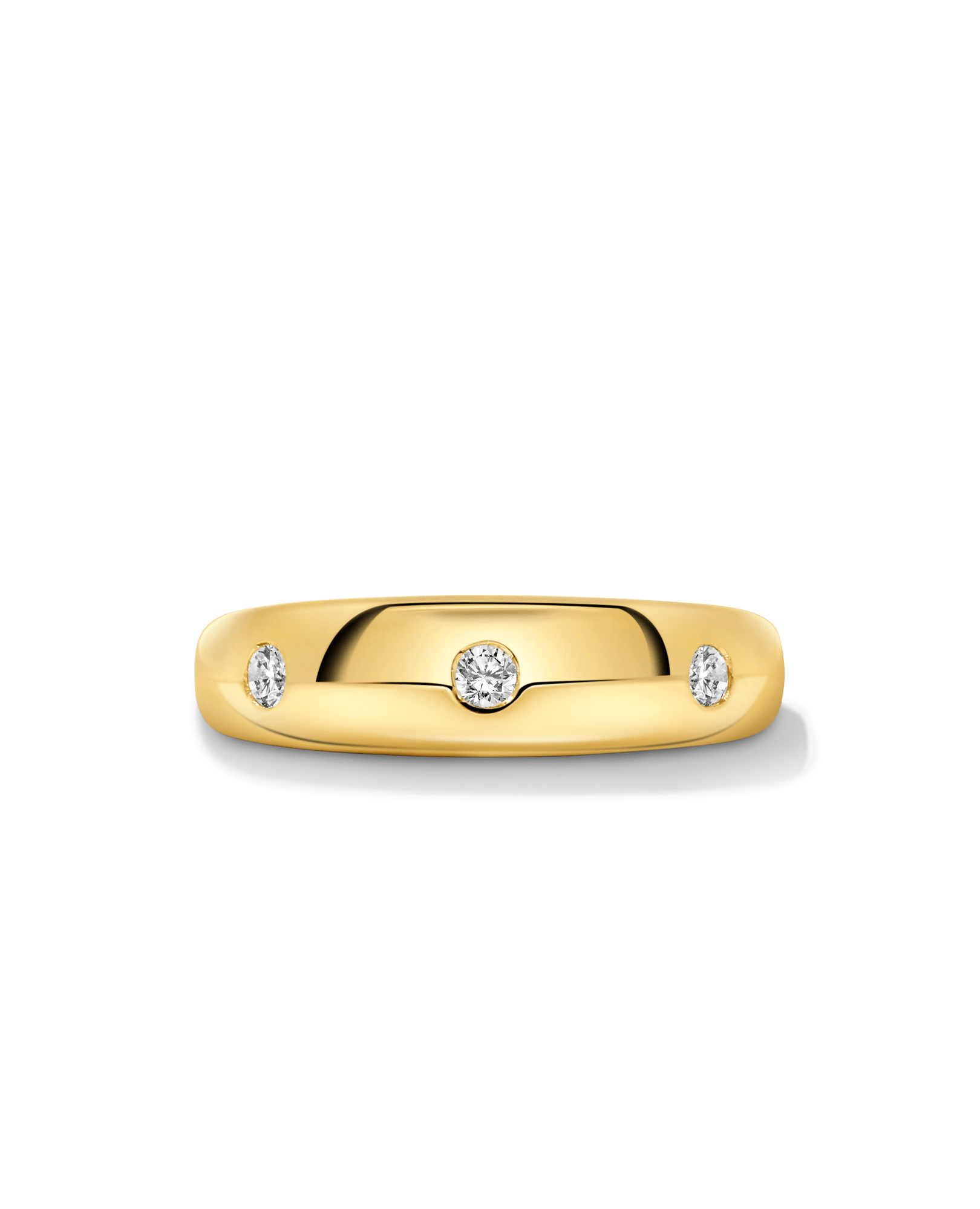 Trio Dome Ring .12 Carat TW Diamond | 10kt Yellow Gold
