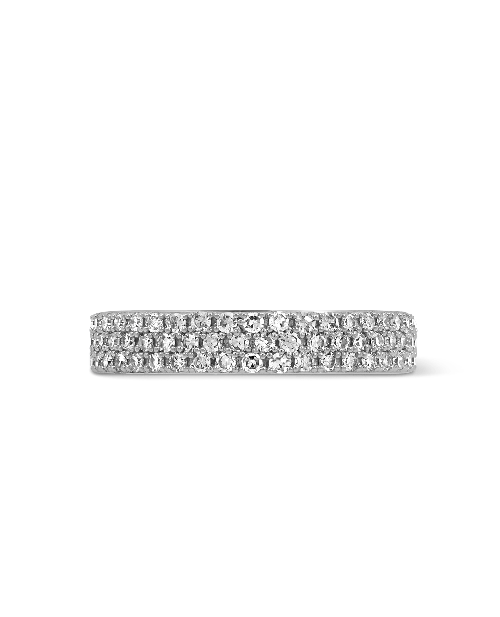 Triple Row Pave Ring .50 Carat TW Diamond | 14kt White Gold