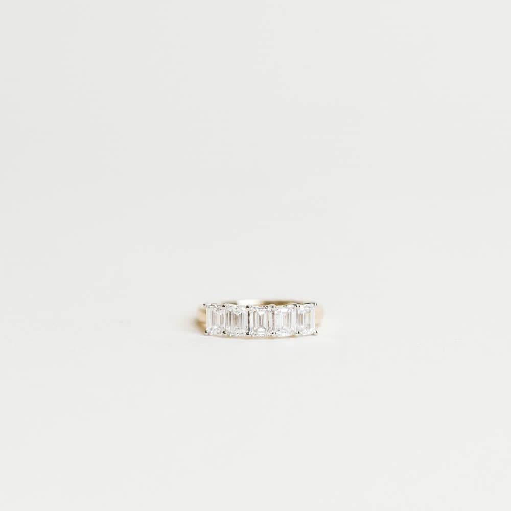 Wedding Band 1.0 Carat Lab Grown Emerald Cut Diamond | 10kt Yellow Gold