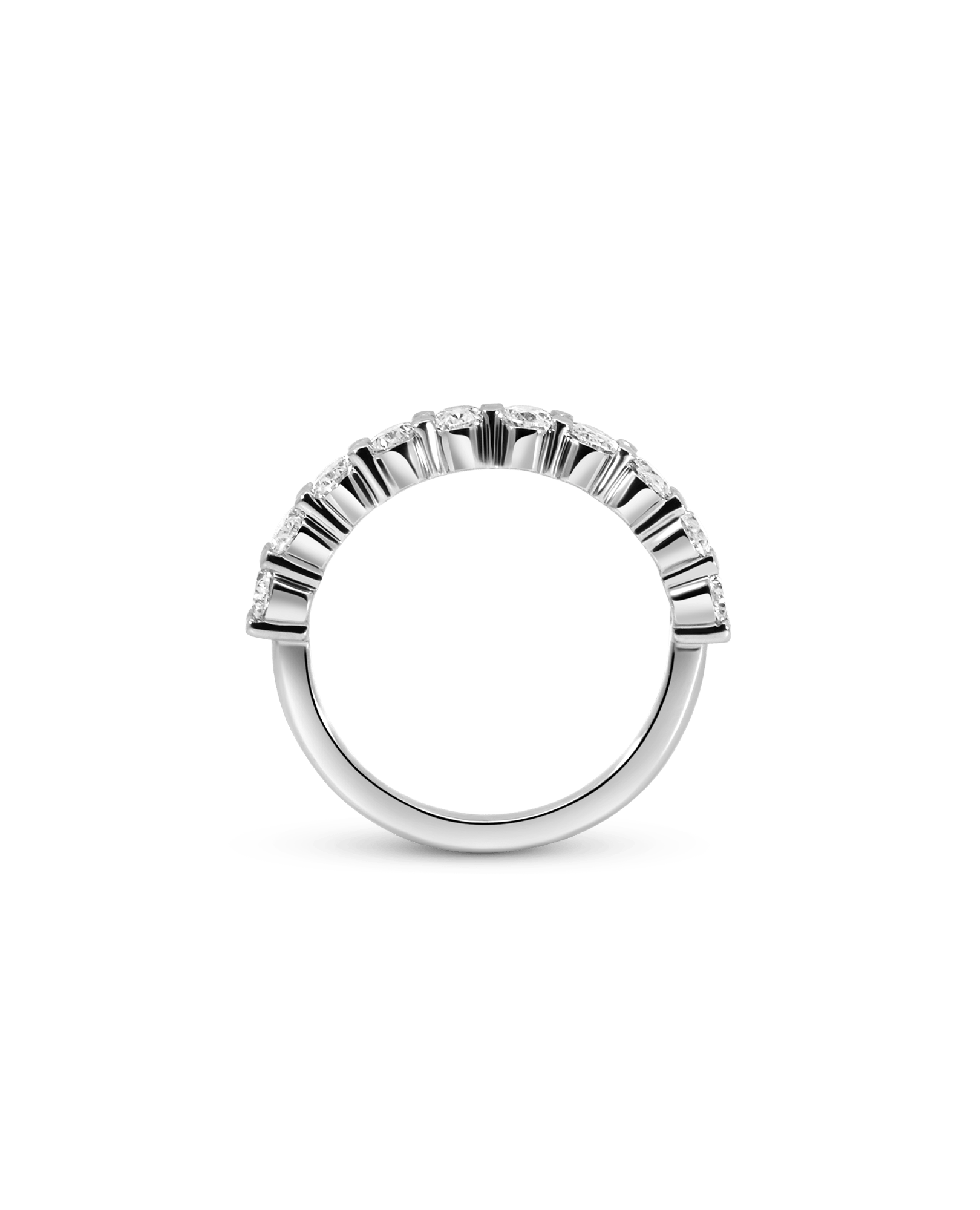 Wedding band 1.50 Carat TW Oval Diamond | 14kt White Gold
