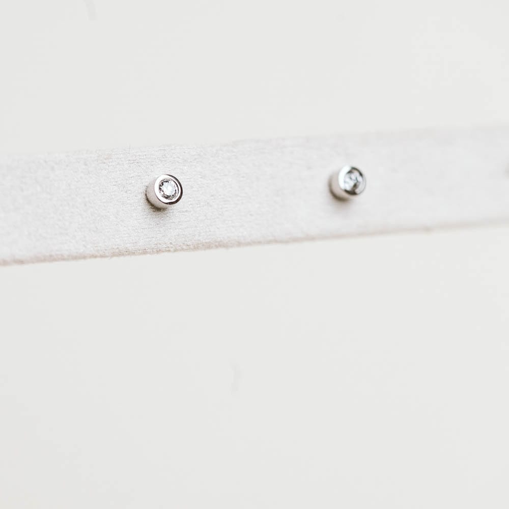 0.10CTW Round Lab Grown Diamond Stud Earrings - 14KT White Gold