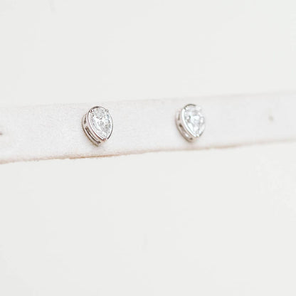1.0CTW Pear Shape Lab Grown Diamond Stud Earrings - 14KT White Gold